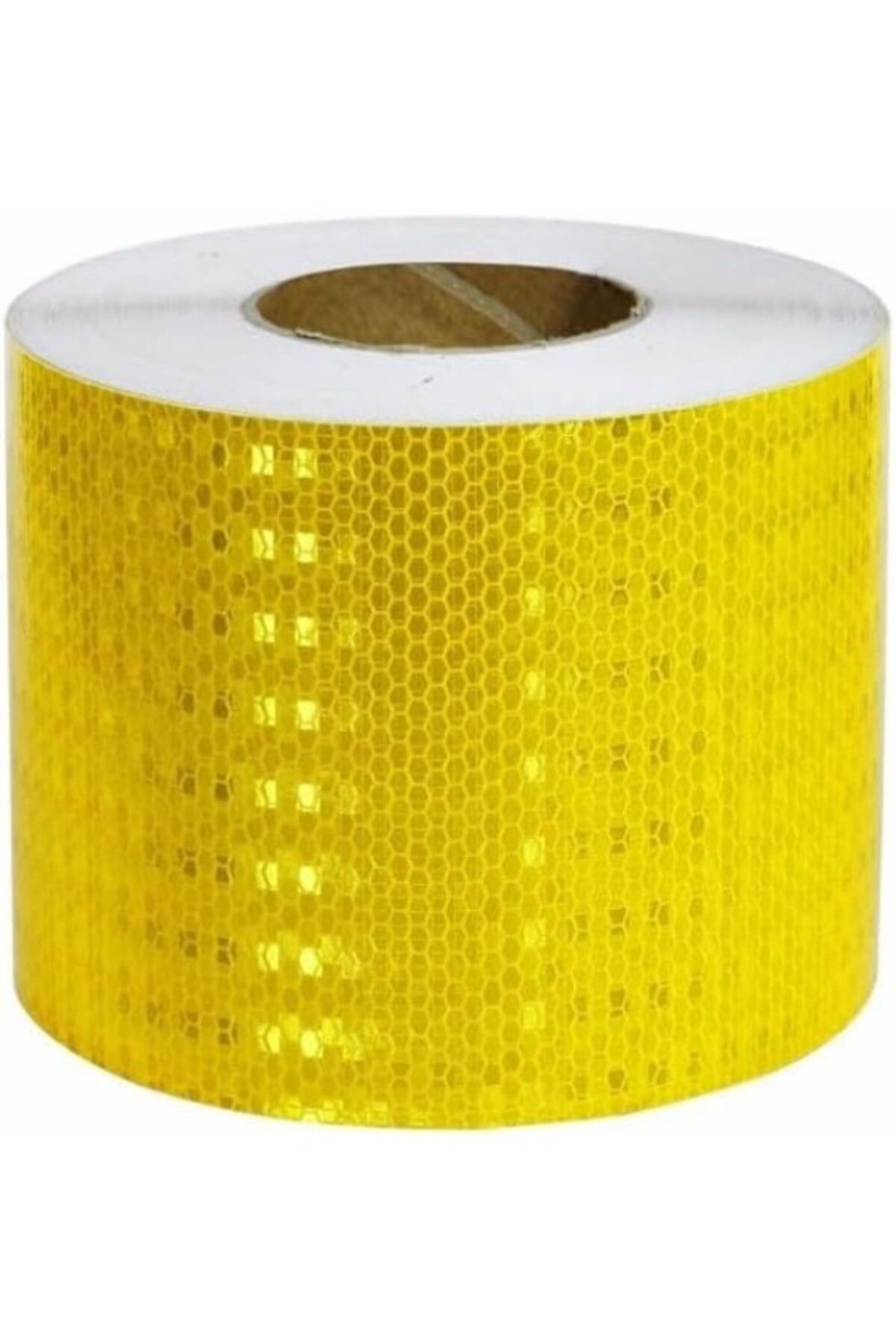 ShopZum Reflektif Fosfor Bant Petekli Sarı Şerit Bant 10 Cm X 10 Metre
