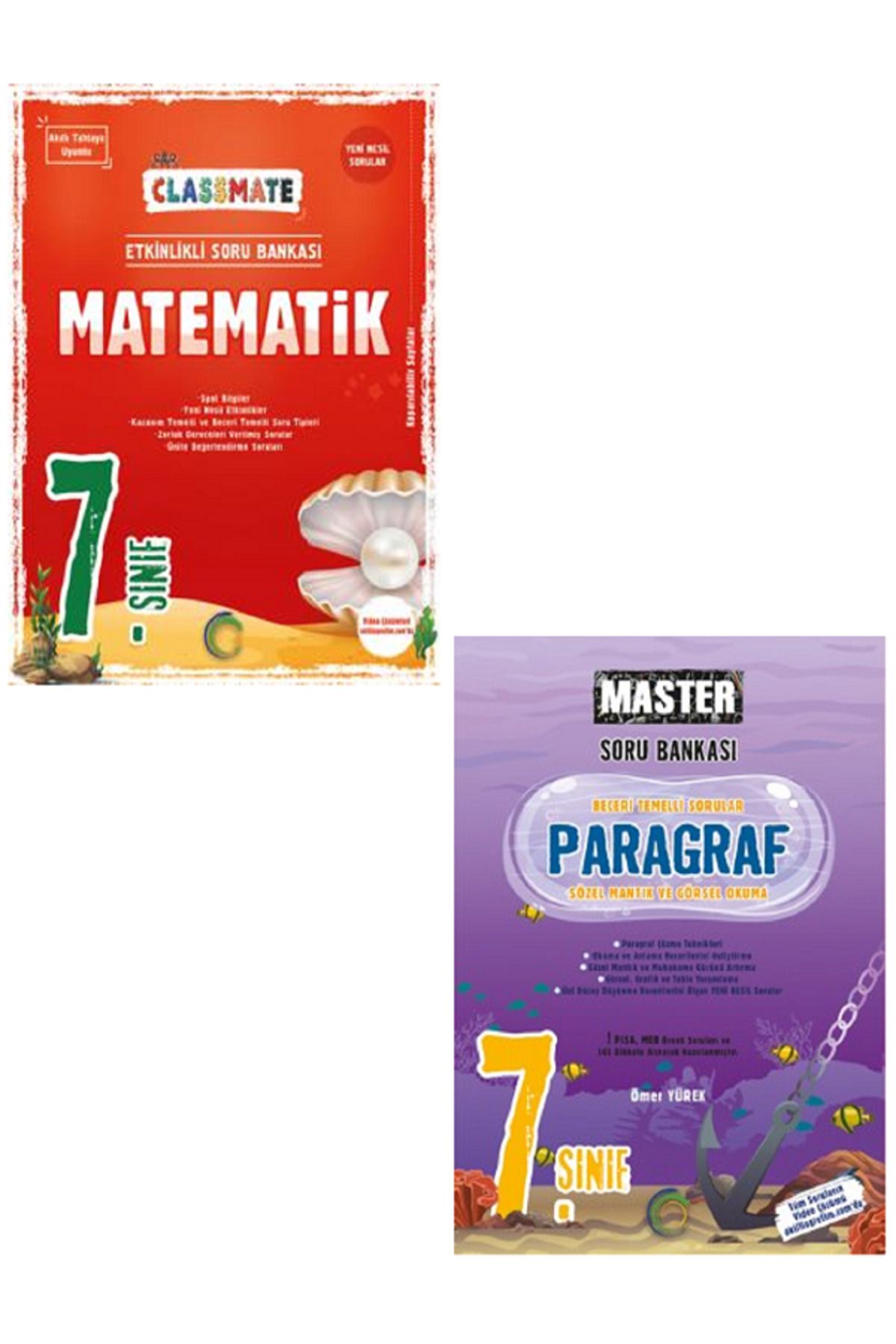 Evrensel İletişim Yayınları 7.Sınıf Okyanus Classmate Matematik + Paragraf Soru Bankası / Yeni Nesil / 2 KİTAP