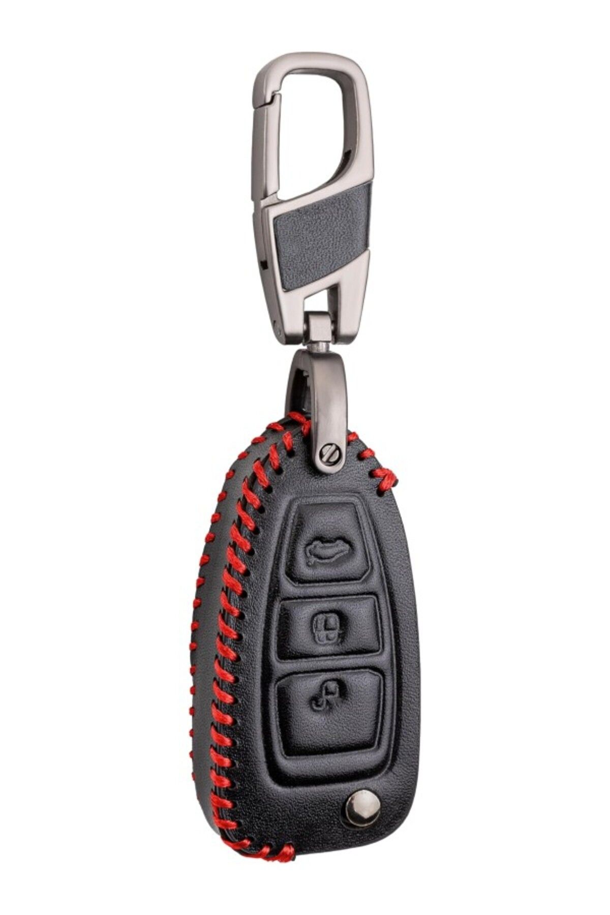 ShopZum Deri Anahtar Kılıfı (Ford Fiesta, Focus, Mondeo, C Max, Kuga, Tourneo Ile Uyumlu)