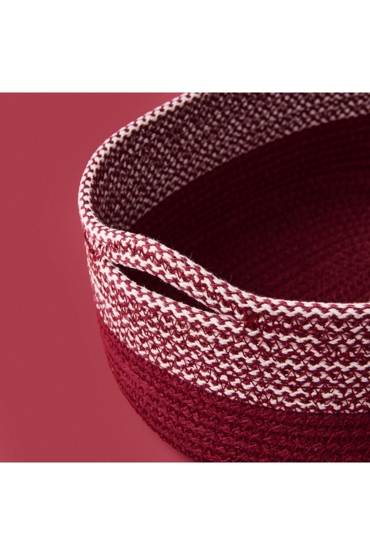 Simple Living Earthy Hues Dekoratif Sepet - Bordo - 26x20x9 cm