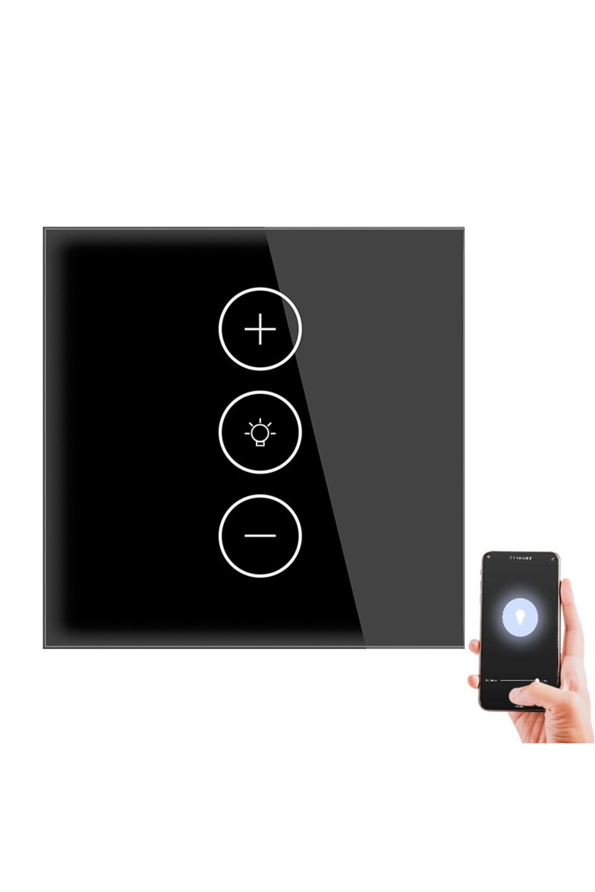 TECHSTAR-Întrerupător tactil inteligent ® V2, wireless 2,4 GHz, variator de intensitate, sticlă securizată, design modern, iluminare LED 3