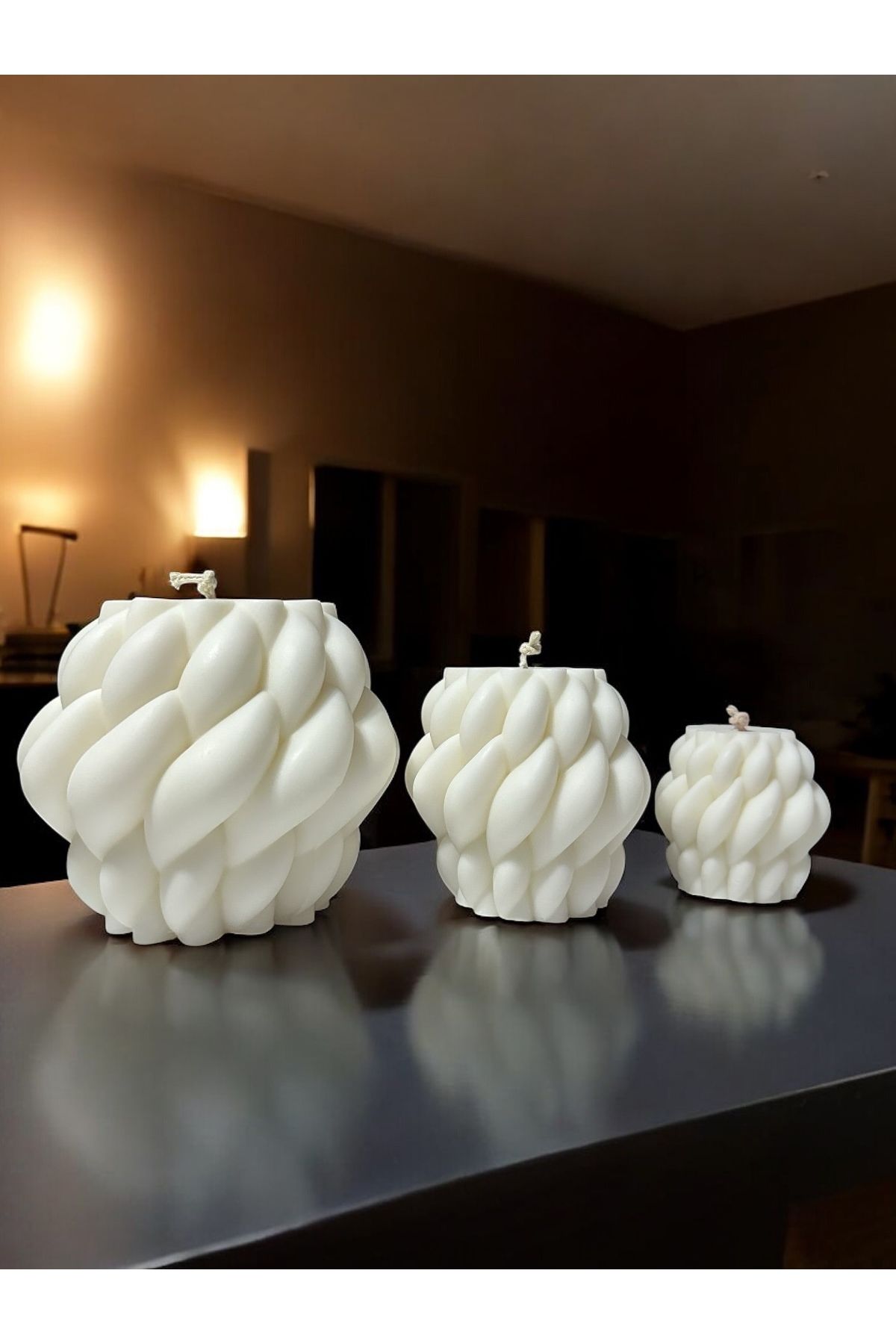 Home 3’lü Yağmur Damlası Model Mum, Modern Tasarım,Kokulu Mum