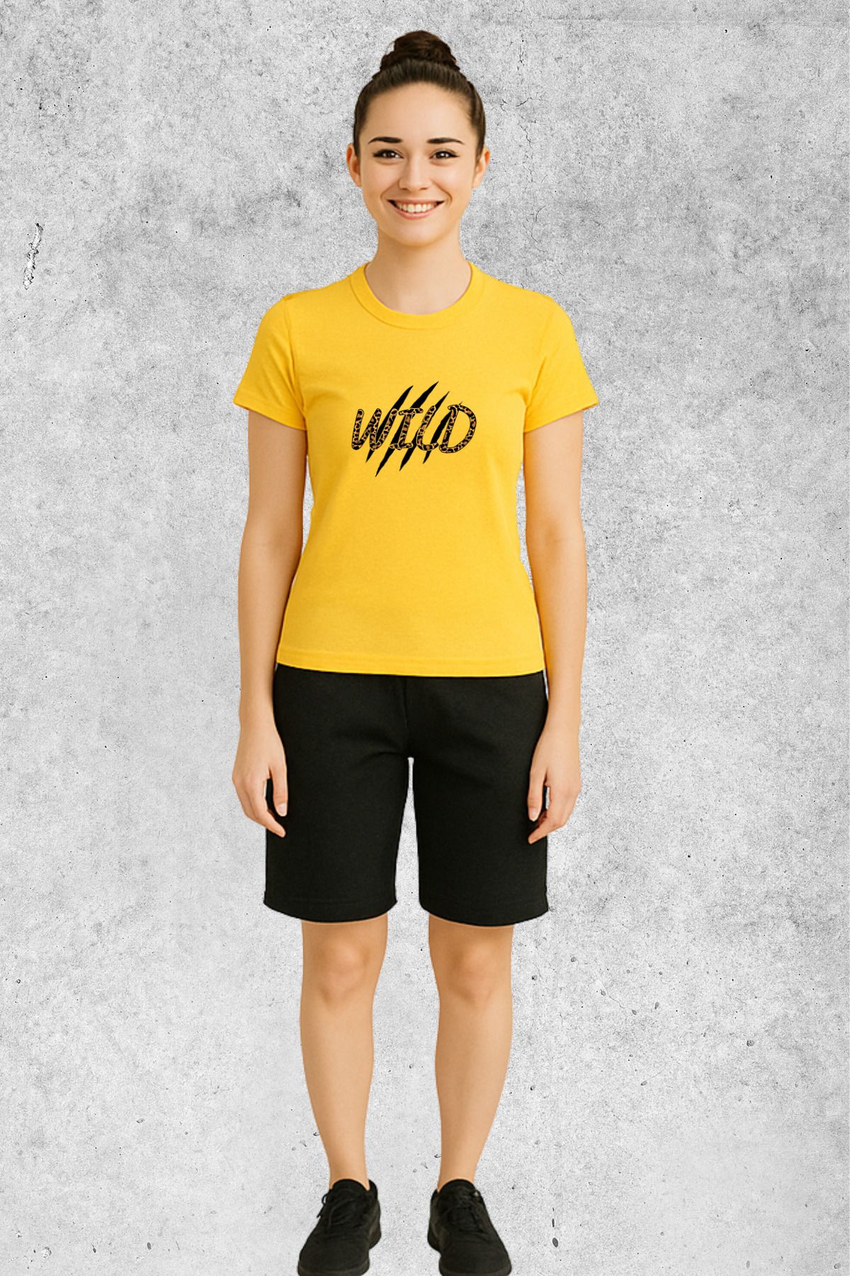 MOLICO BASİC unisex sıfır yaka kısa kollu WİLD baskılı TSHİRT