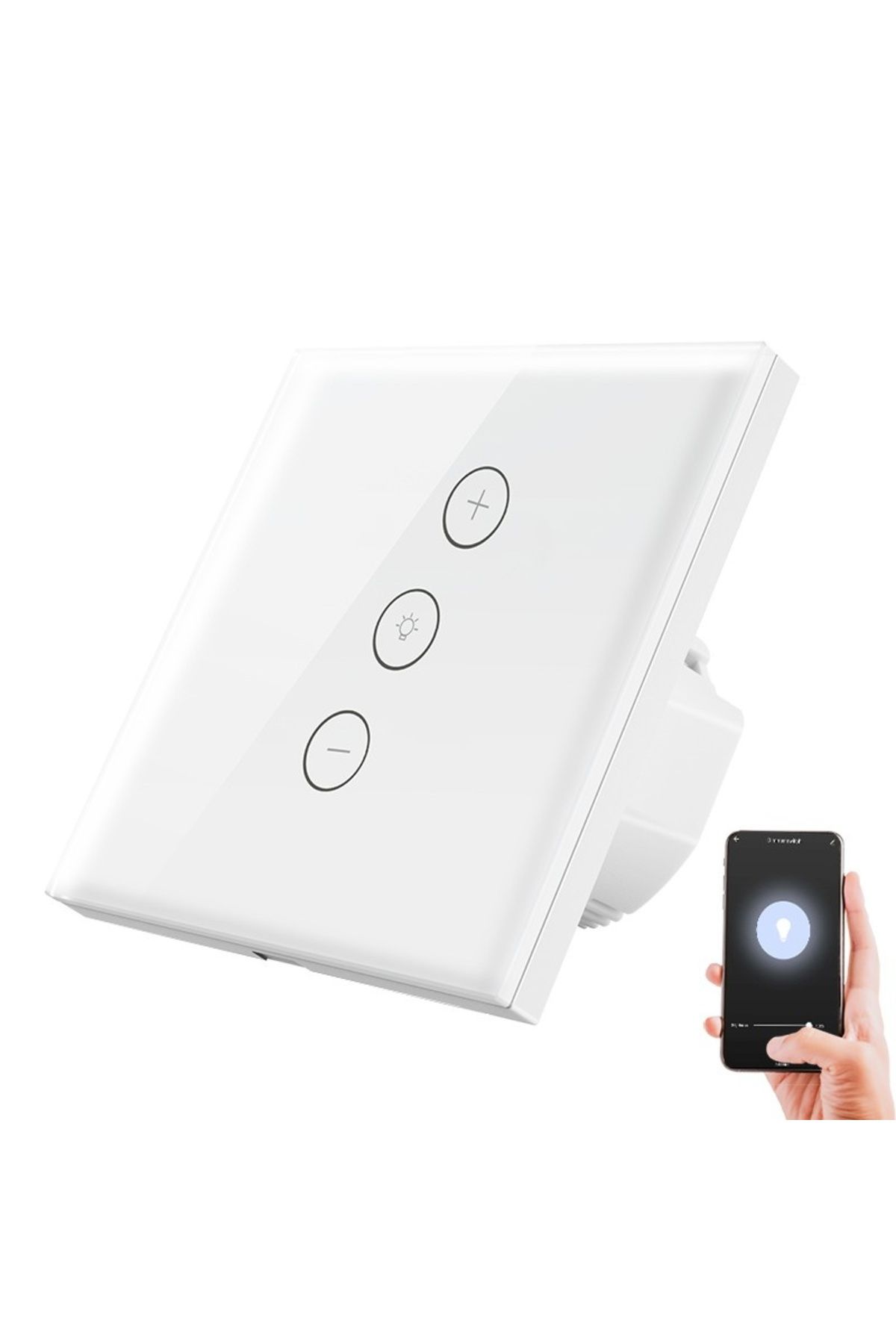 TECHSTAR-Întrerupător tactil inteligent ® V2, wireless 2,4 GHz, variator de intensitate, sticlă securizată, design modern, iluminare LED 6