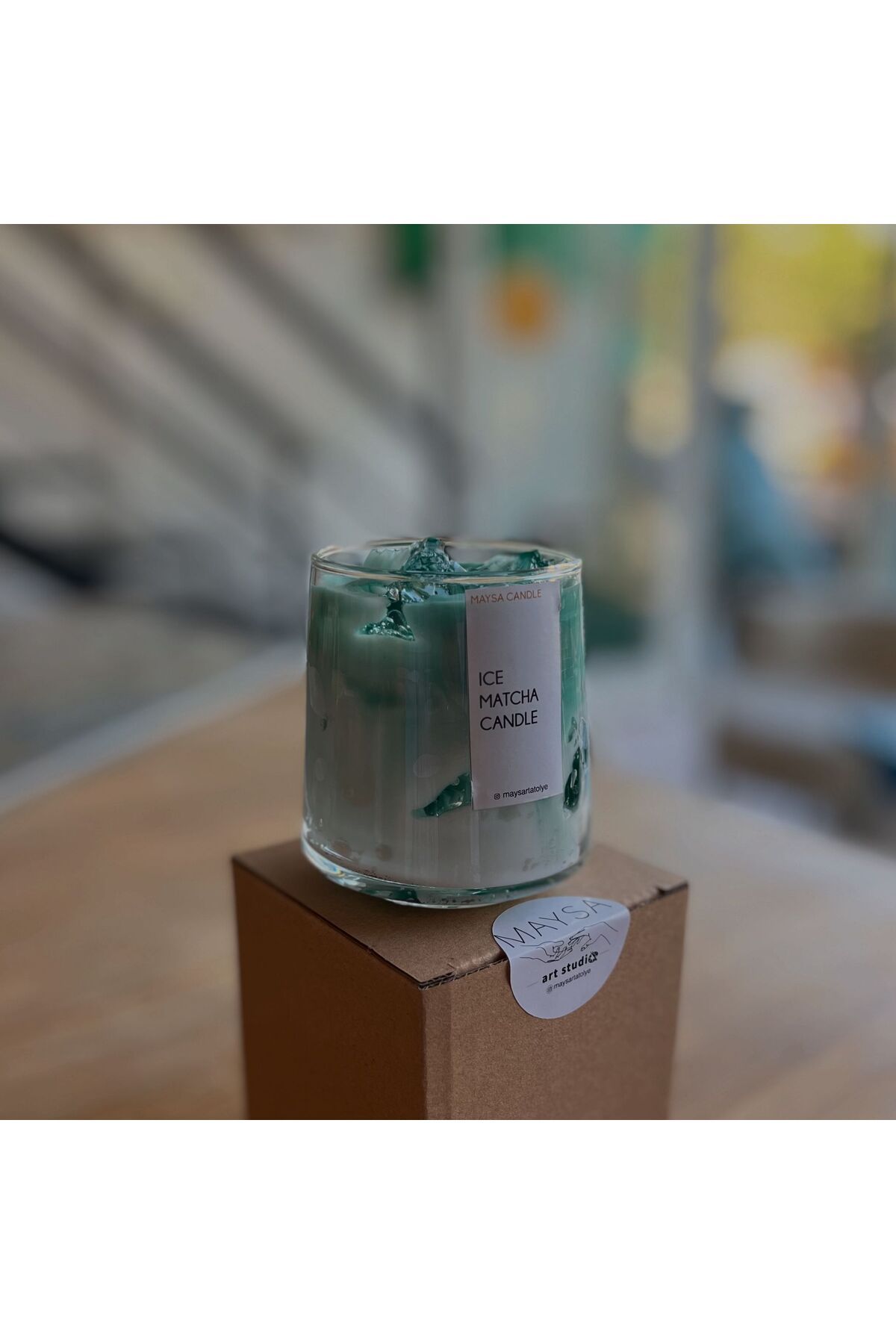 Maysa Sanat Atölyesi Latte Mum & Matcha Mum Soya Wax