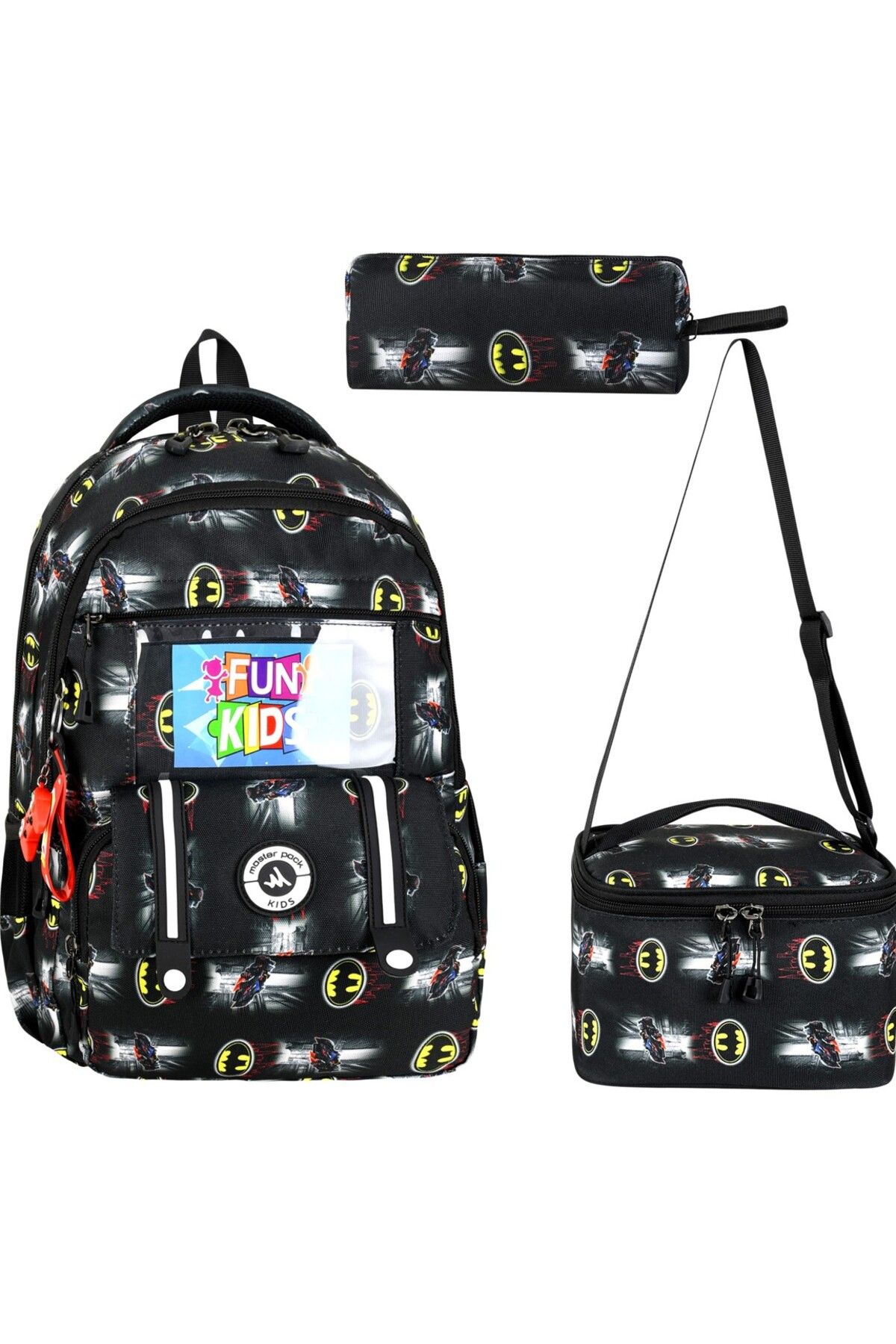 Çınka Bags Lüks Desenli Folyo Beslenmelik ve Kalemlikli Okul Çantası 3'lü Set