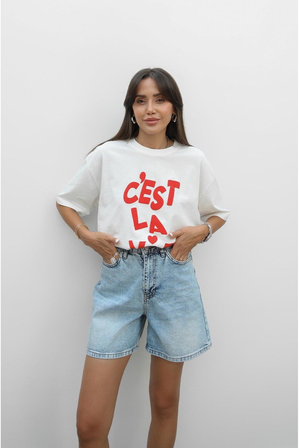 Havoş Cest La Vie Baskılı Tişört