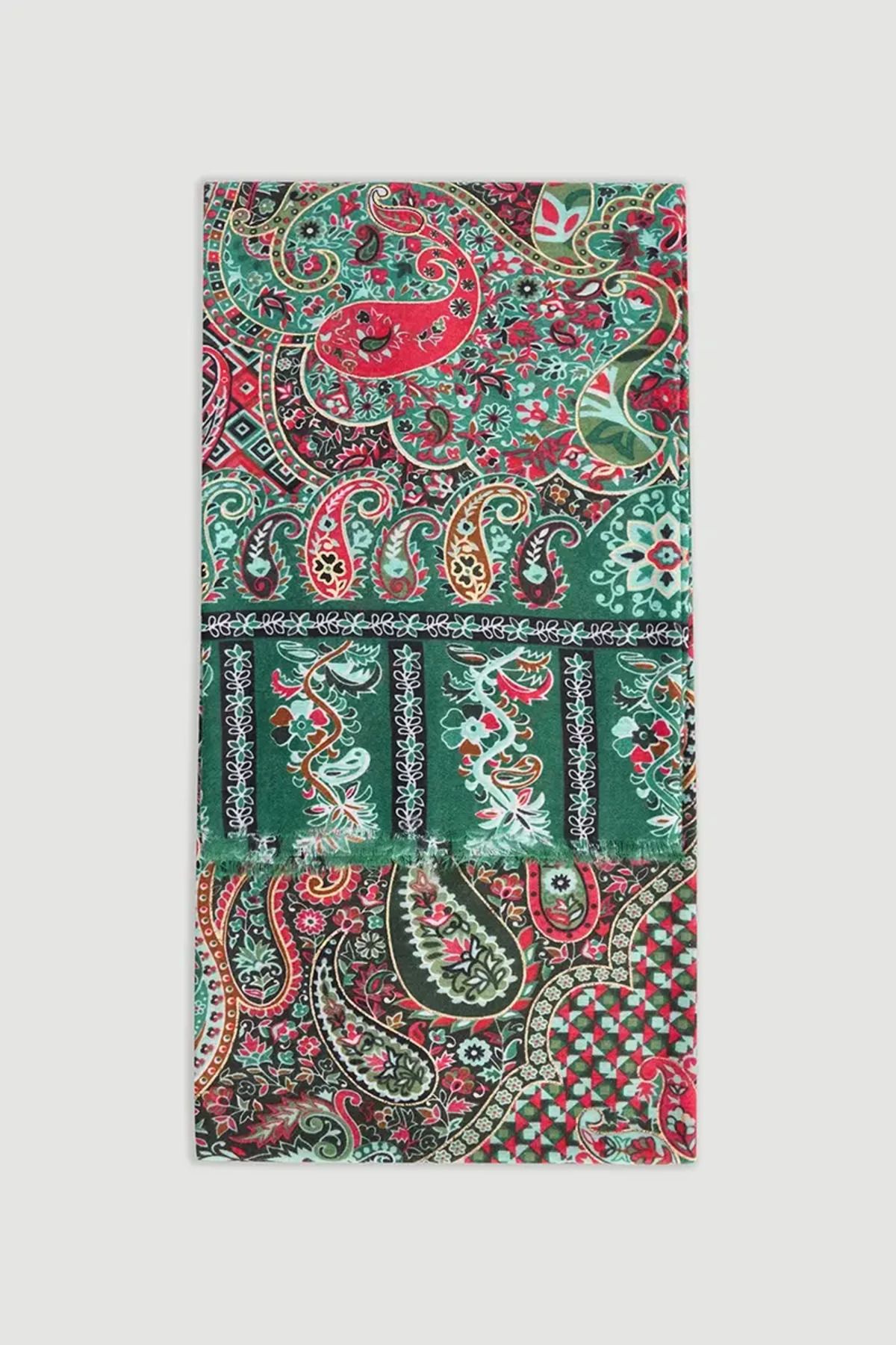 Gusto Desenli Şal - Yeşil