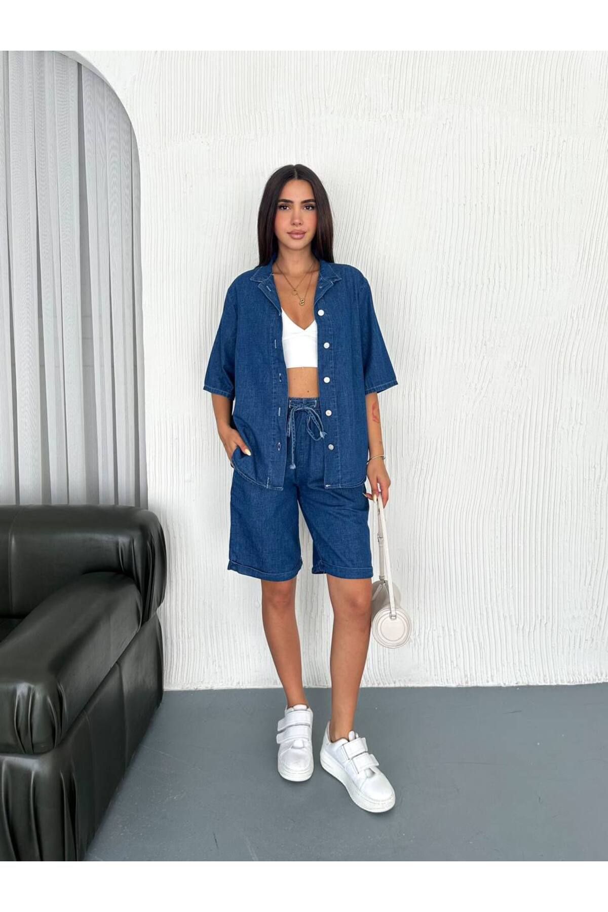 Noa Noa Gömlek Şortlu Alt Üst Kot Takım