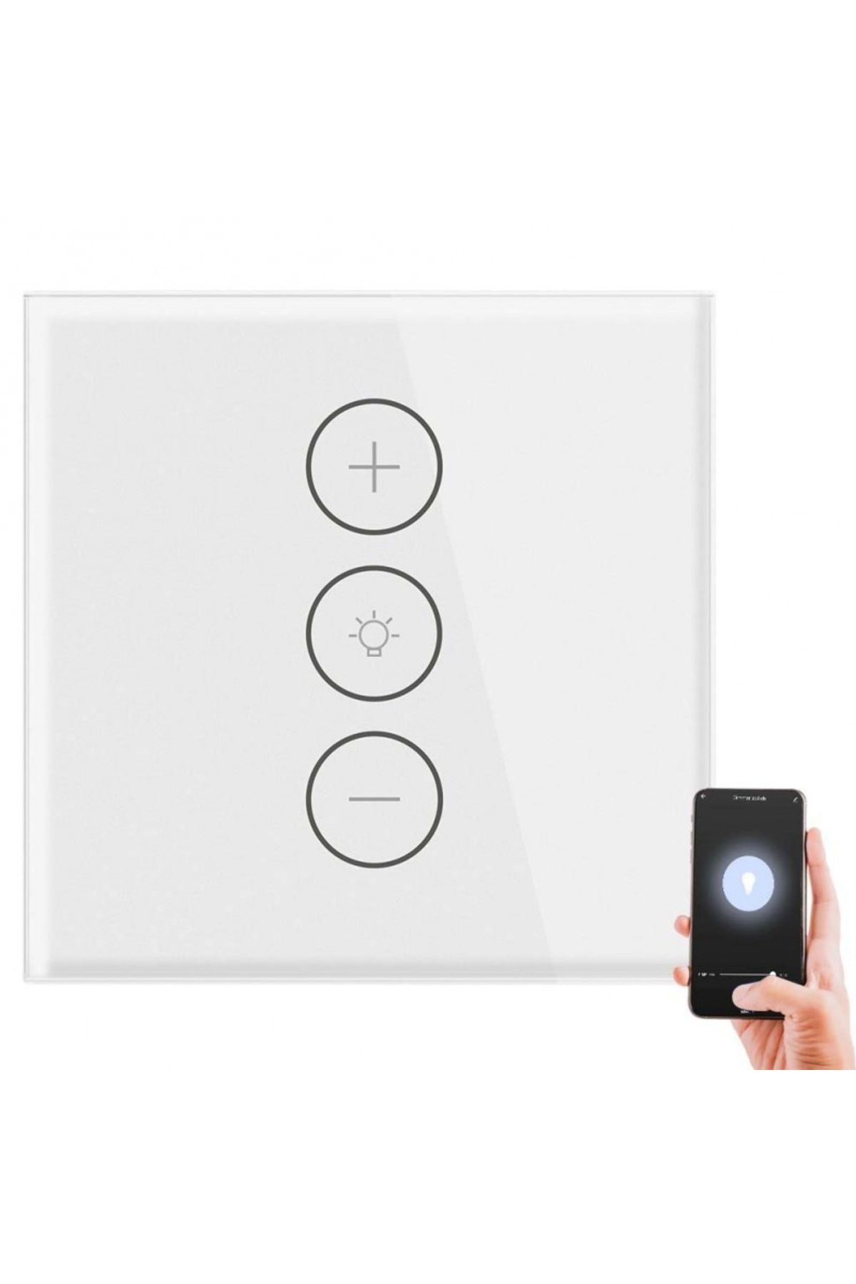TECHSTAR-Întrerupător tactil inteligent ® V2, wireless 2,4 GHz, variator de intensitate, sticlă securizată, design modern, iluminare LED 4