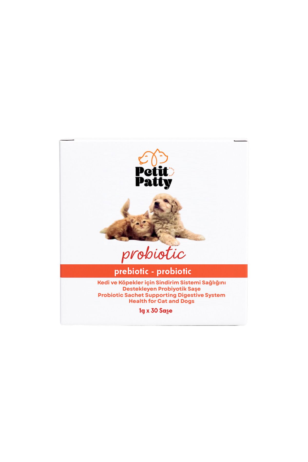 Petit Patty Kedi ve Köpekler için Sindirim Sağlını Destekleyen Probiyotik Saşe 30x1g