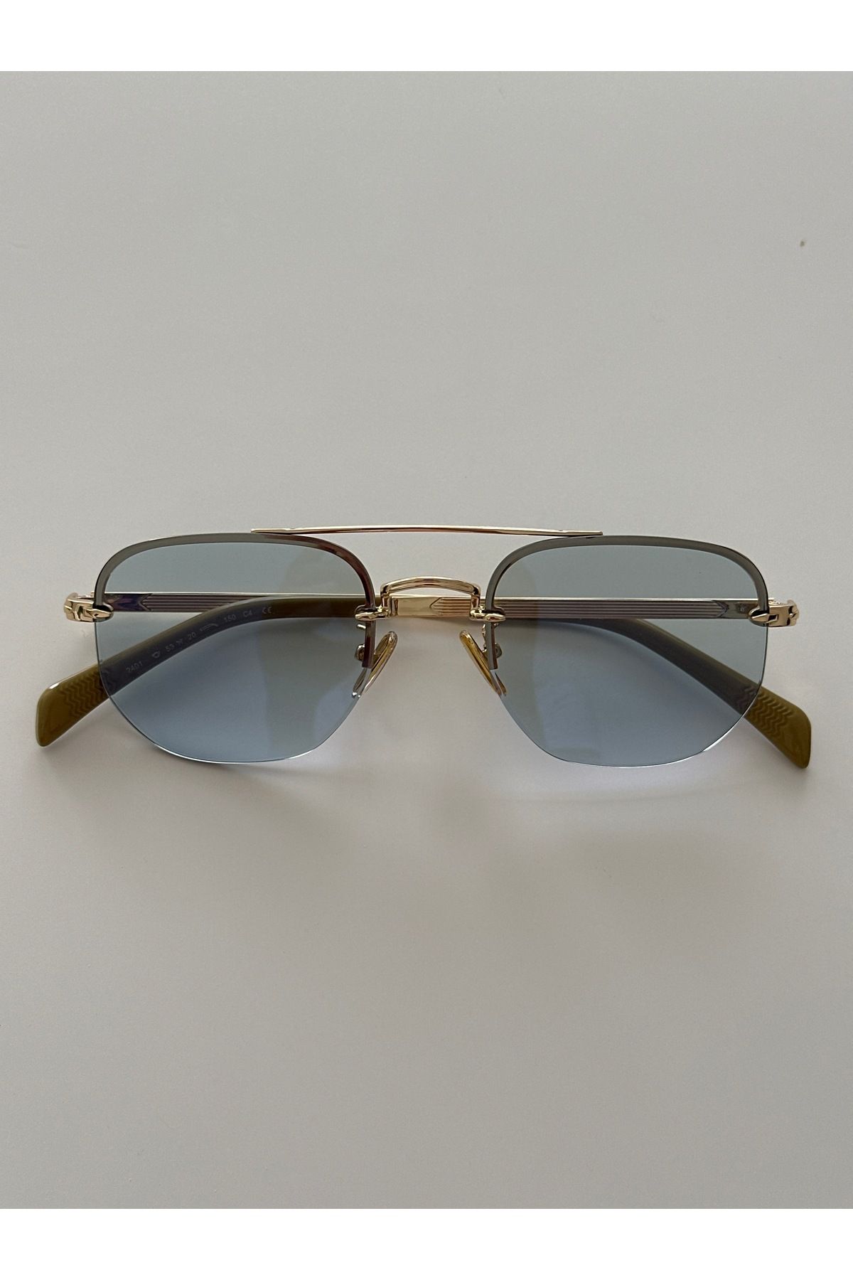 shop Gold Metal Nilör Gözlük – mavi Cam Unisex Güneş Gözlüğü (UV400 Koruma)