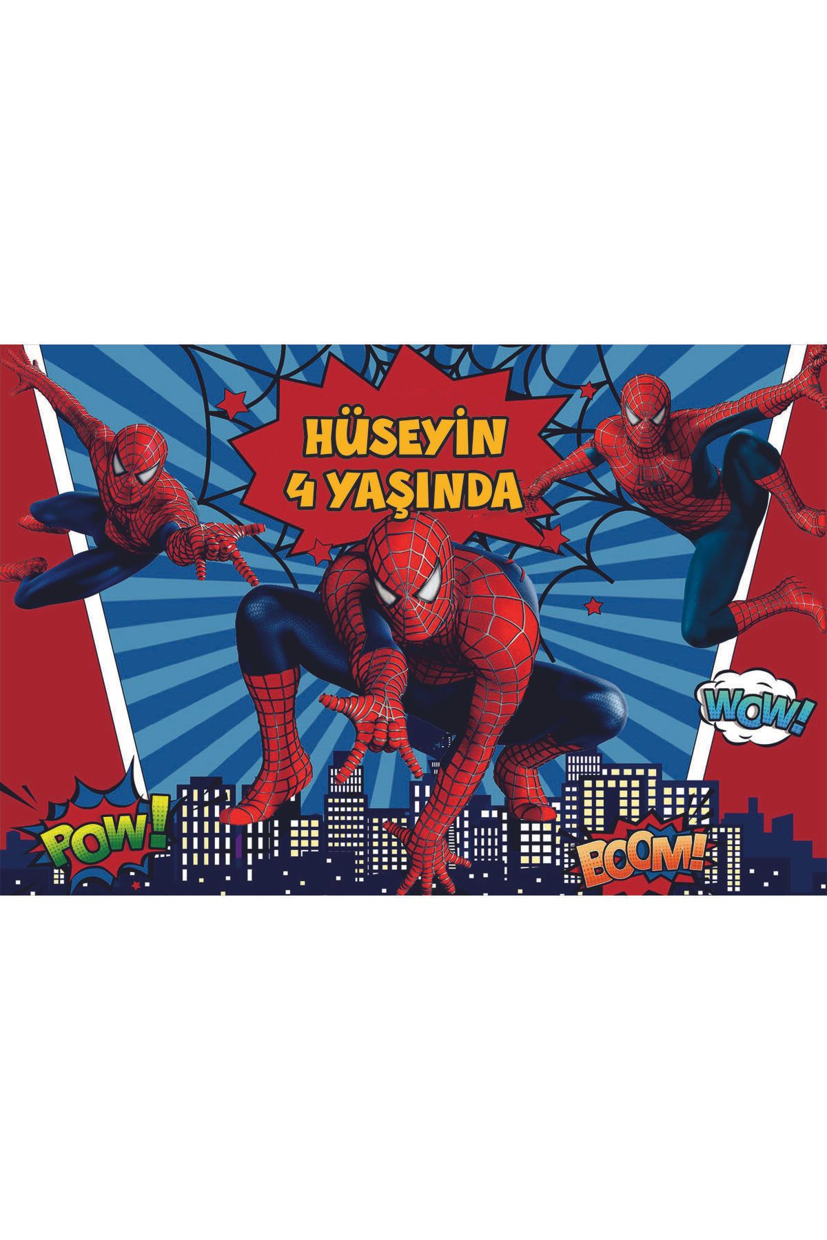 ECE PARTİ ÖRÜMCEK ADAM TEMALI KİŞİYE ÖZEL BRANDA AFİŞ 100X150 ÖLÇÜSÜNDE