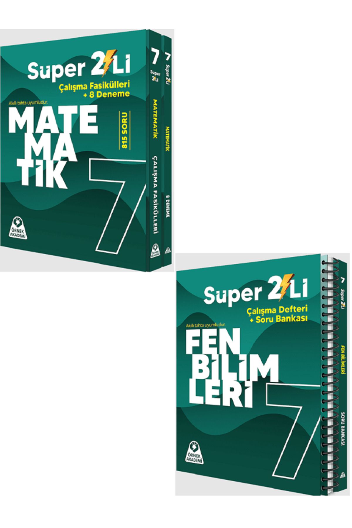 Evrensel İletişim Yayınları 7.Sınıf Örnek Akademi Matematik + Fen Bilimleri Süper 2'Li Soru Bankaları / 2'Li SET