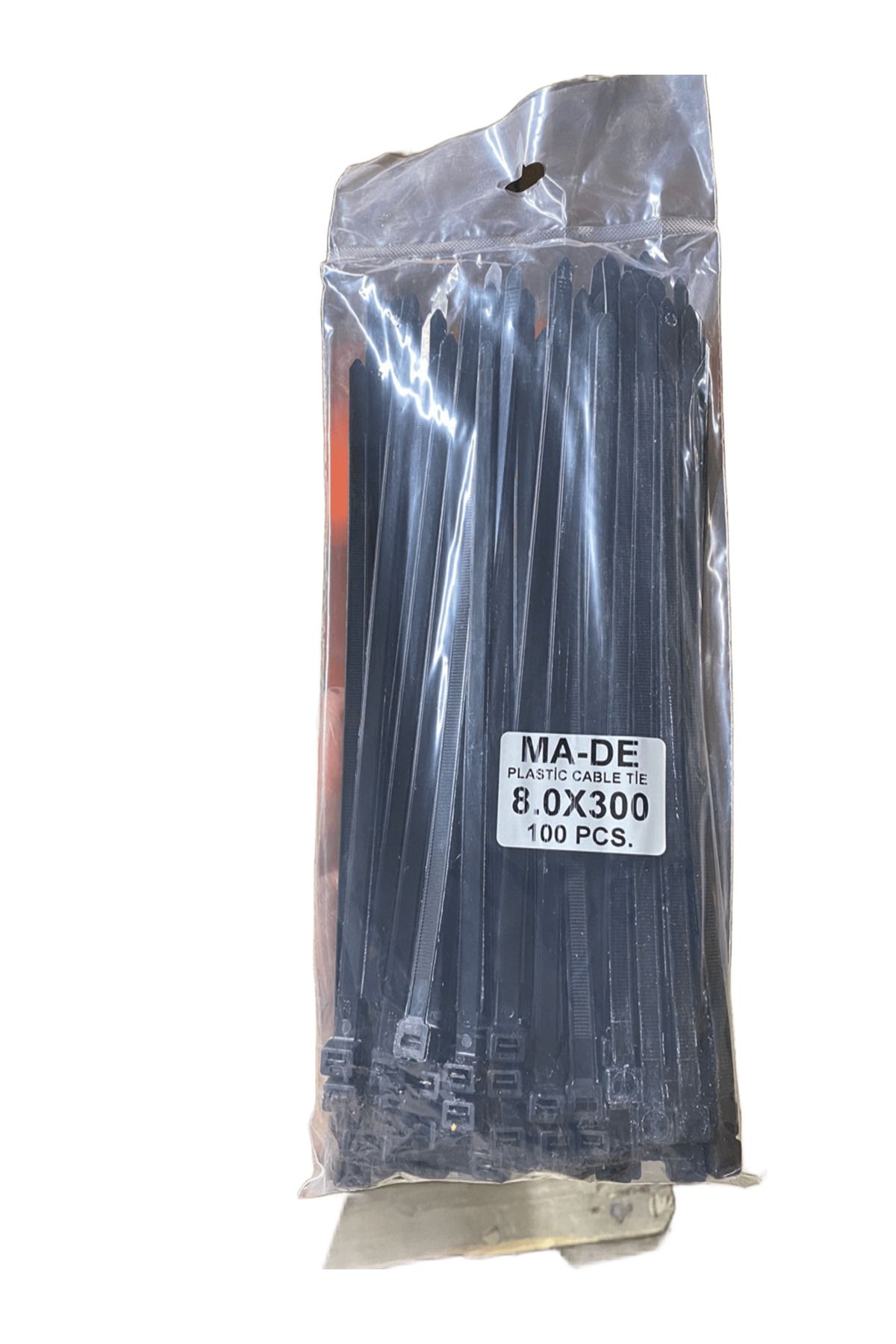 MADE KABLO BAĞI 8.0X300 SİYAH 100 ADET (1 PAKET)