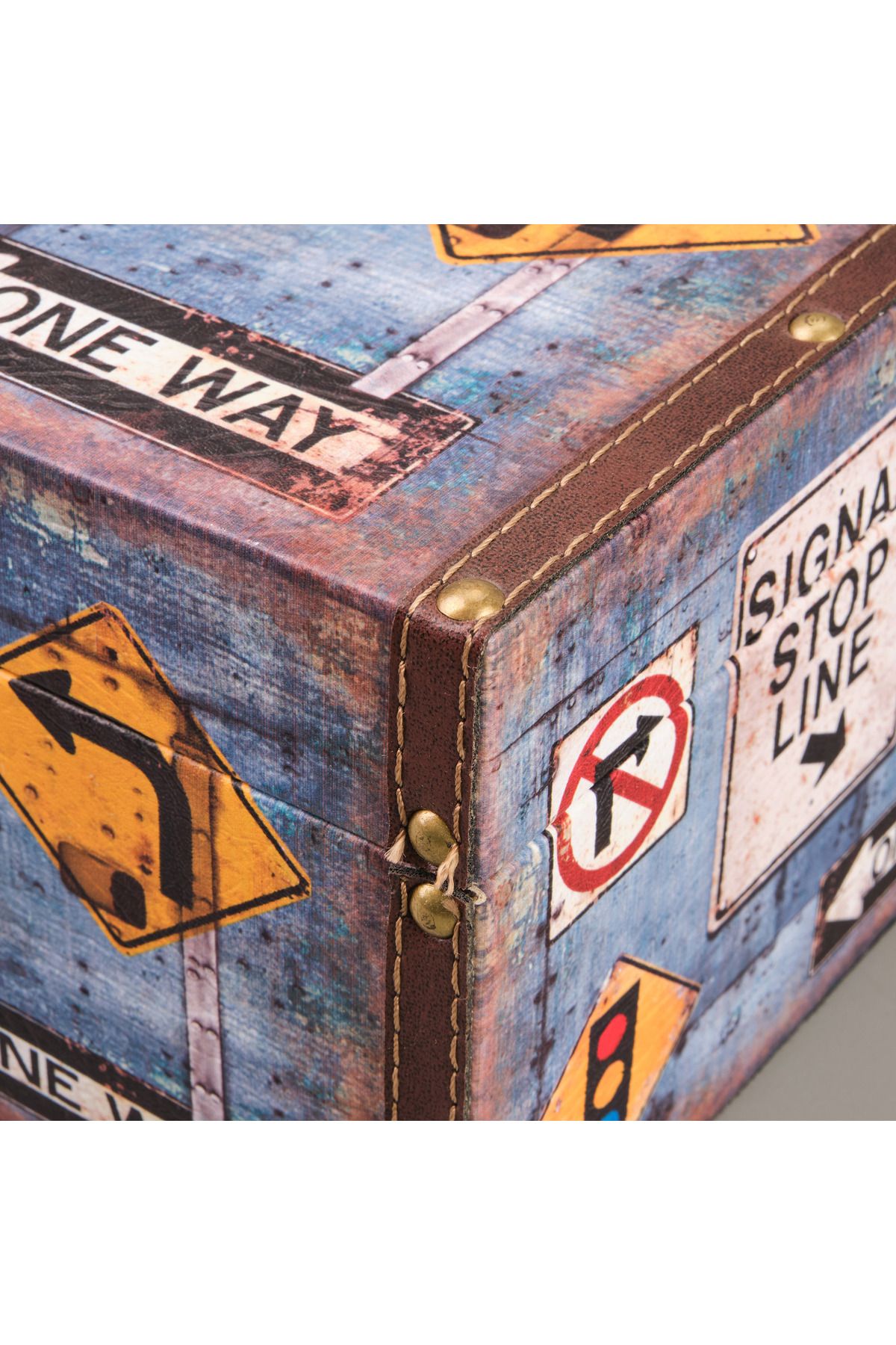 Giftpoint Stop Ahşap Kutu - Renkli - 30x20x14 cm