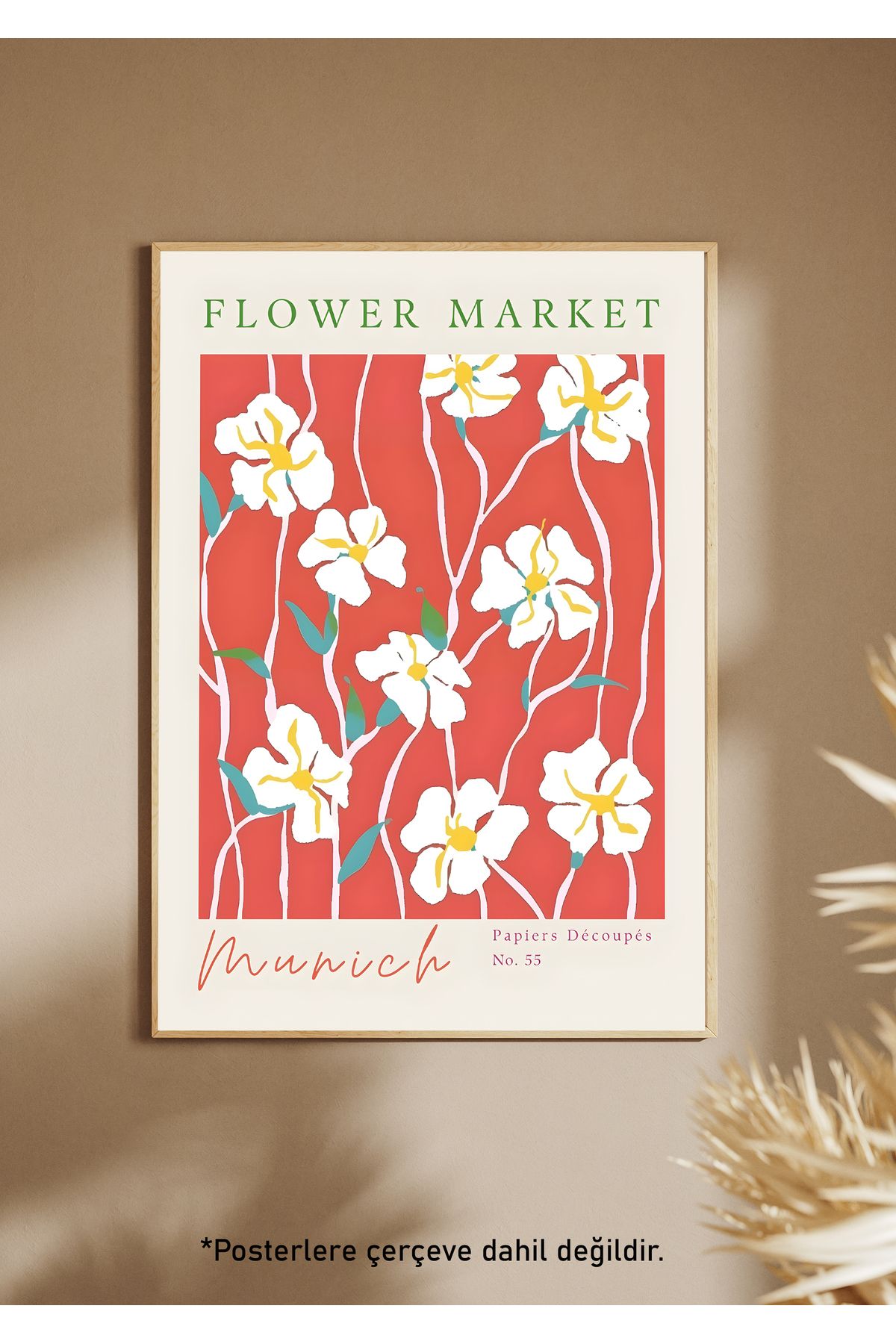 One Little Happiness FLOWER MARKET Poster Estetik Duvar Posteri , Çerçevesiz Poster