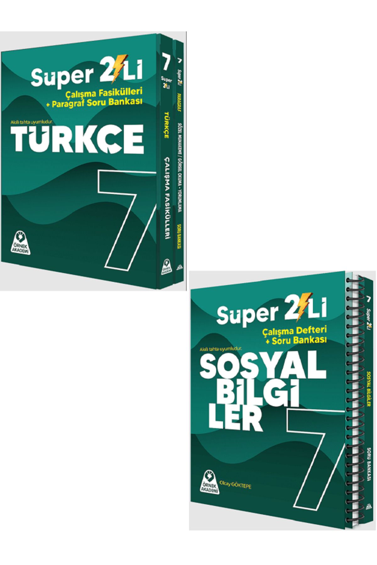 Evrensel İletişim Yayınları 7.Sınıf Örnek Akademi Türkçe + Sosyal Bilgiler Süper 2'Li Soru Bankaları / 2'Li SET