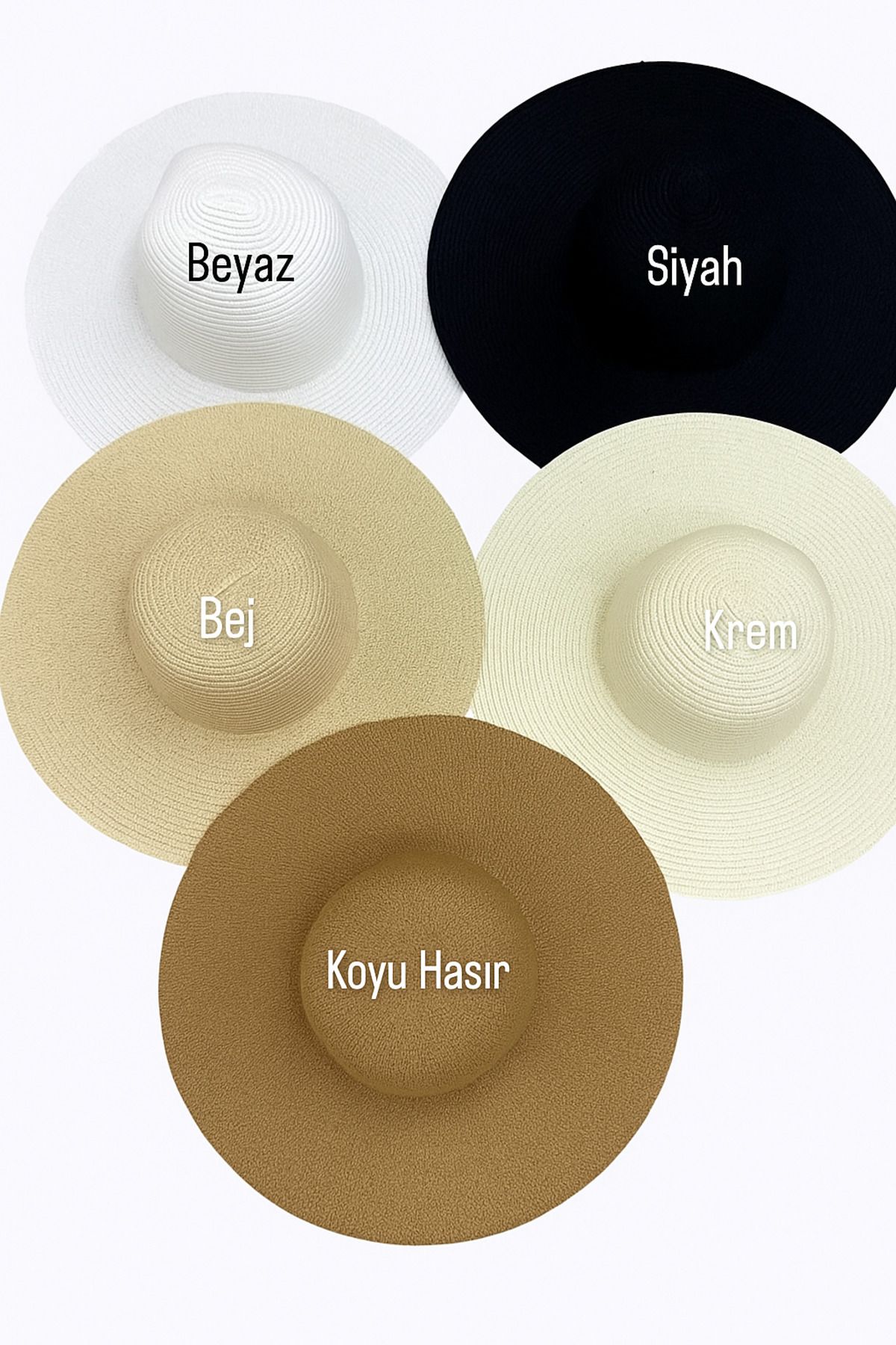 Ella Hat-Craft İsme Özel Anne-Kız Hasır Şapka Seti