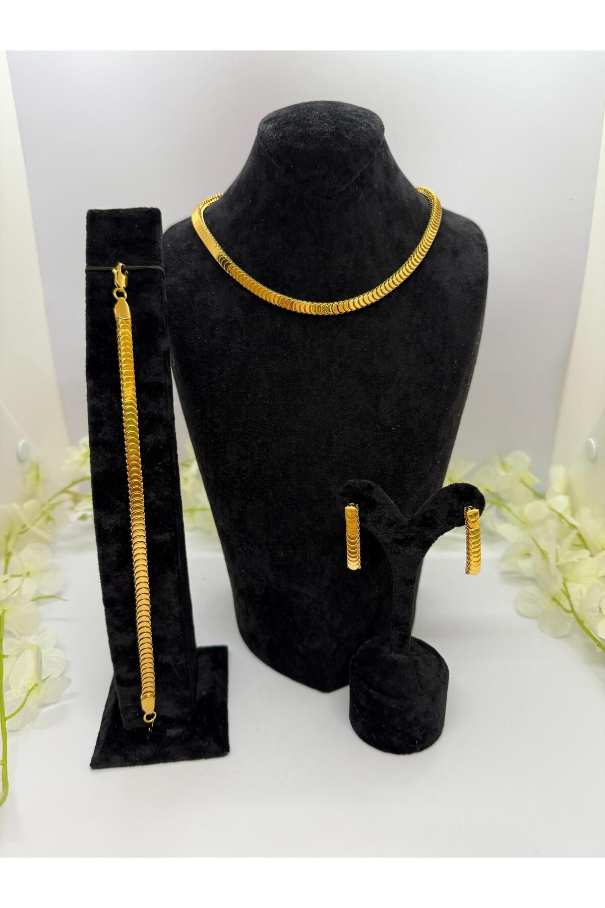 Constanza Exclusive 22 Ayar Altın Kaplama Balık Sırtı İtalyan Set Lvd641