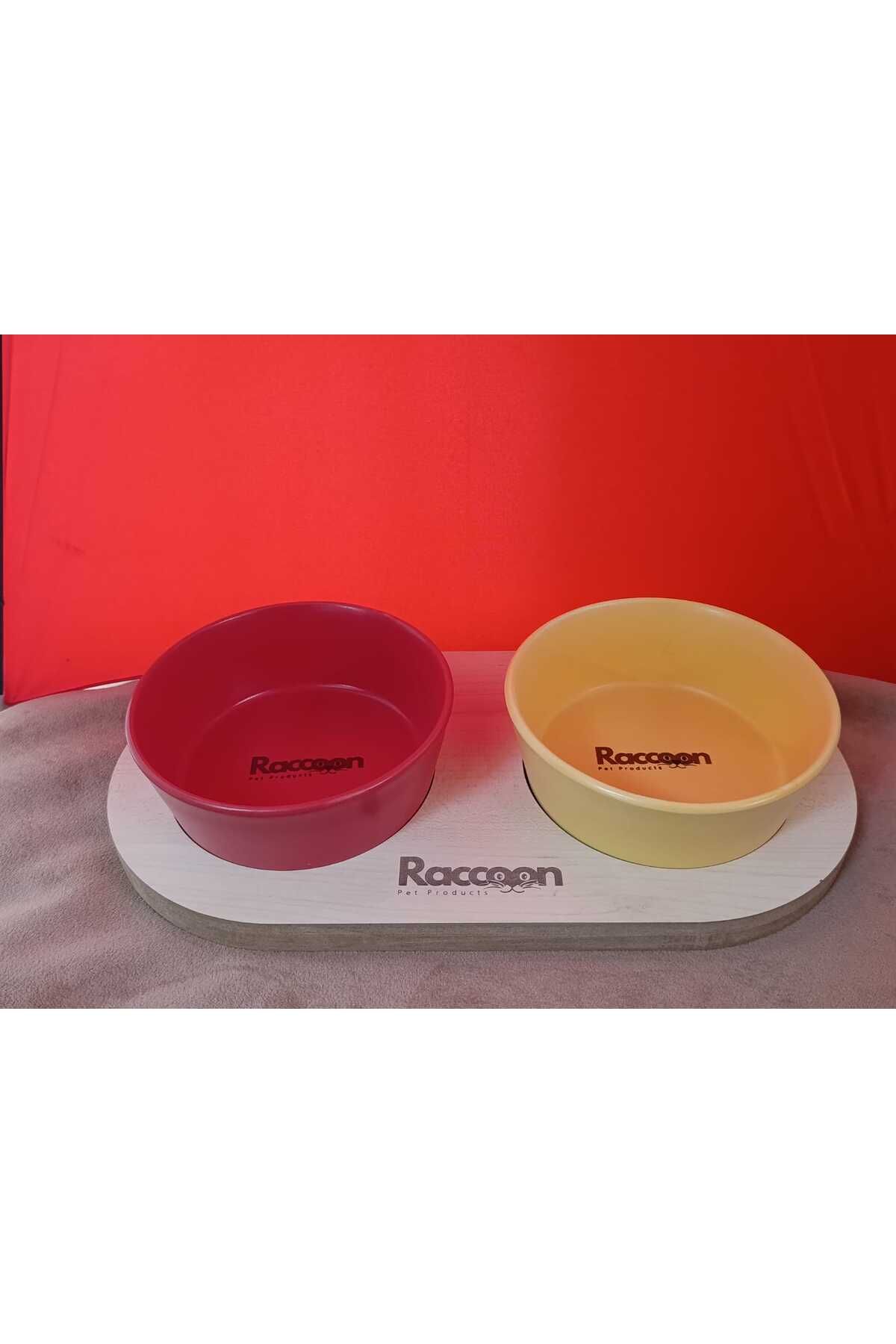 raccoon Zeus Seramik İkili Mama Kabı 400 Ml x 2