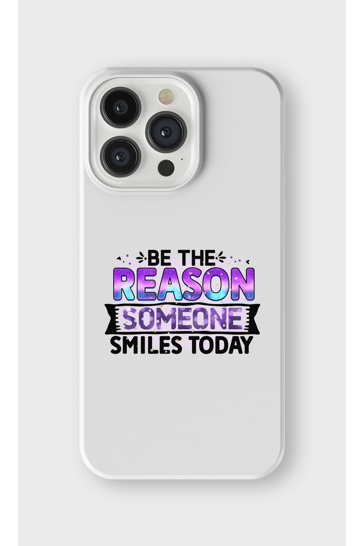 lelia iPhone 13 Pro Max Uyumlu İlham Verici Sözler Tasarımlı İçi Kadife Lansman Beyaz Silikon Kılıf
