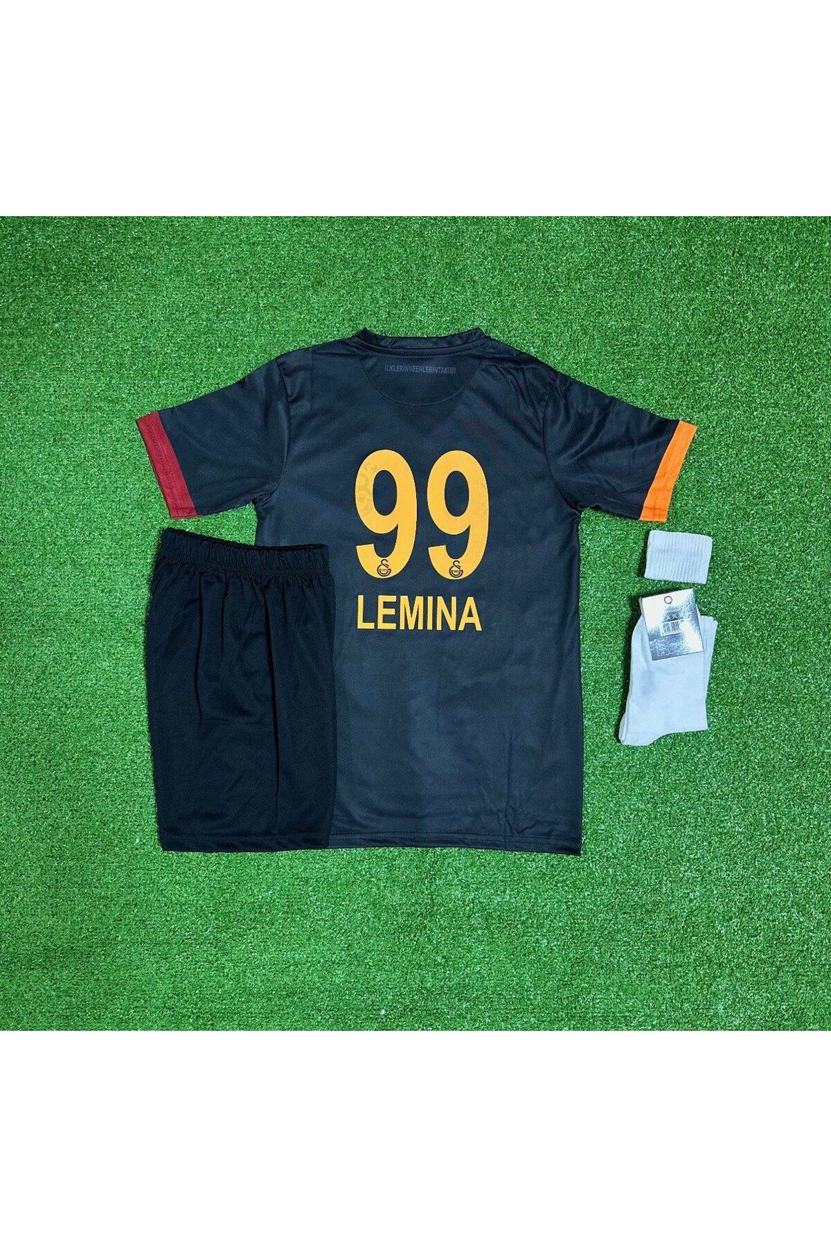Alaturka Mix 5-YILDIZLI Galatâsarây. / Mario Lemina /2025 Special Siyah Yeni Sezon Çocuk Forması 4'lü Set