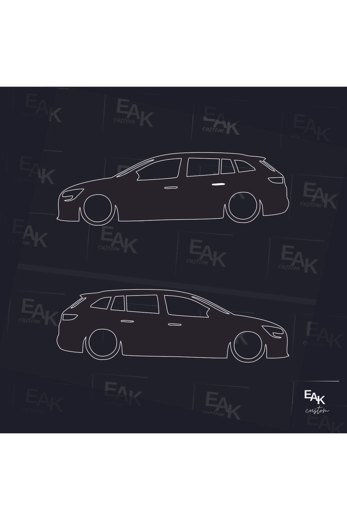 eakcustom RENAULT MEGANE 4 (STATİON WAGON) oto sticker (18cm x 5cm) (2ADET)
