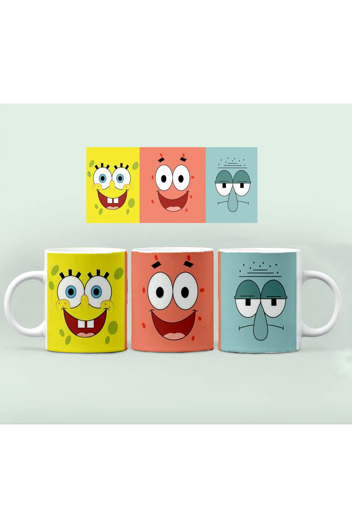 RHG Art Süngerbob Karepantolon Tasarımlı Baskılı Kupa Kahve Fincanı 300 ml