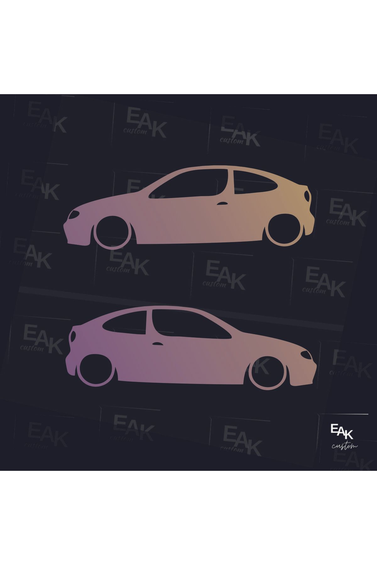 eakcustom RENAULT MEGANE 1 (COUPE) oto sticker (18cm x 6cm) (2ADET)
