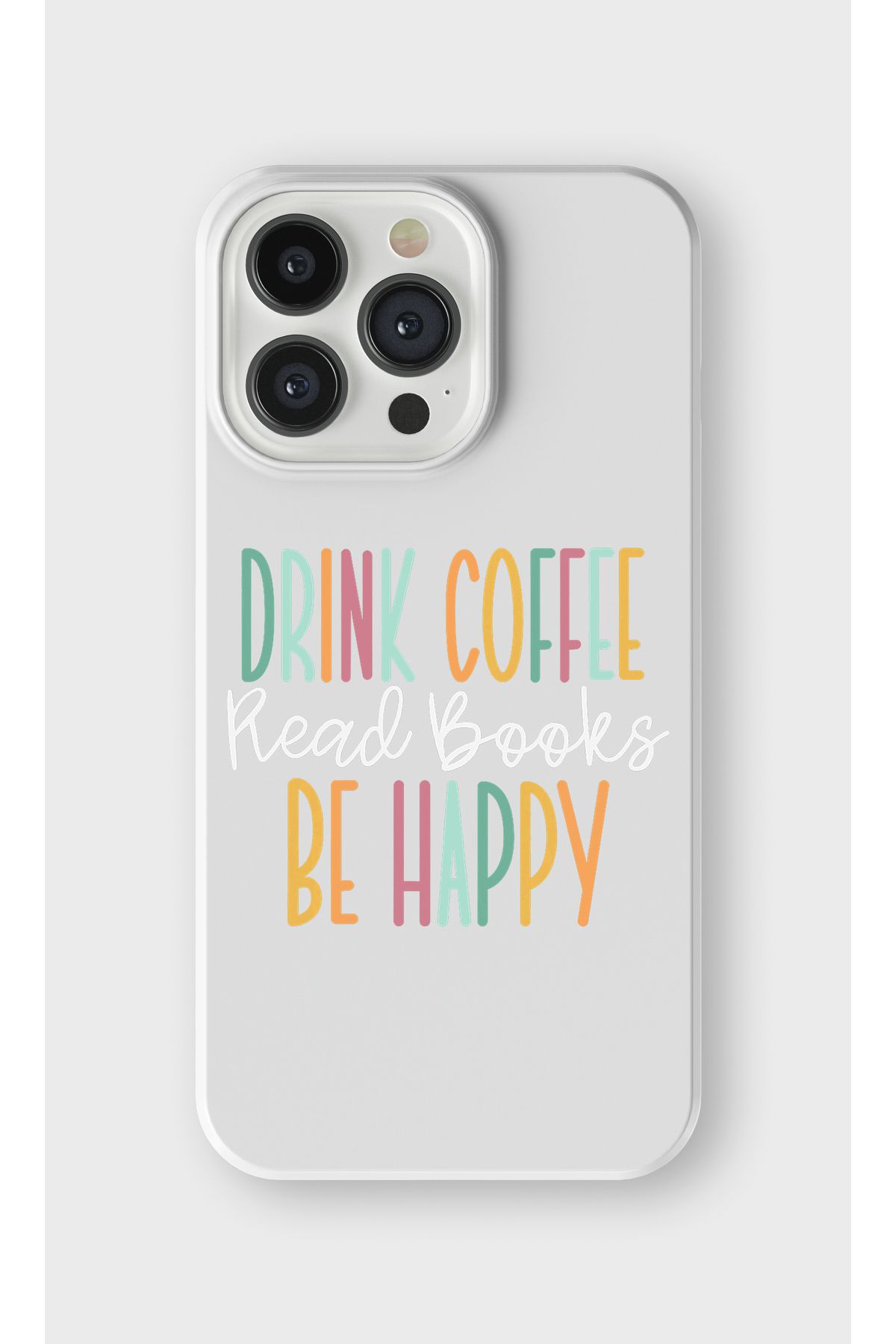 lelia iPhone 16 Pro Max Uyumlu Drink Coffee Yazı Tasarımlı İçi Kadife Lansman Beyaz Silikon Kılıf