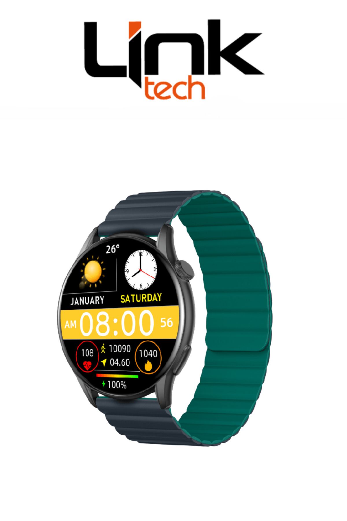 Linktech S104 Premium LT Watch 46mm Süper Amoled IP68 Suya Dayanıklı Akıllı Saat (KVK TÜRKİYE GARANTİLİ)