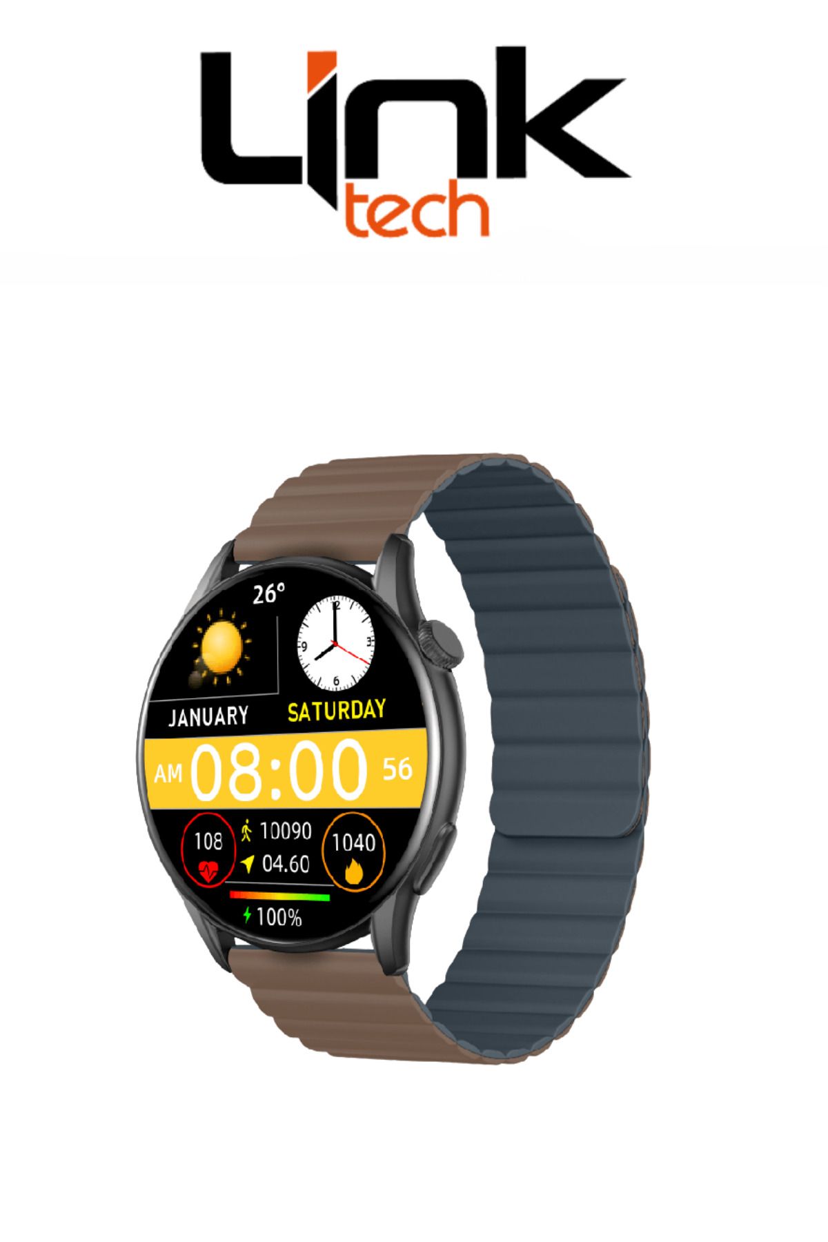 Linktech S104 Premium LT Watch 46mm Süper Amoled IP68 Suya Dayanıklı Akıllı Saat (KVK TÜRKİYE GARANTİLİ)