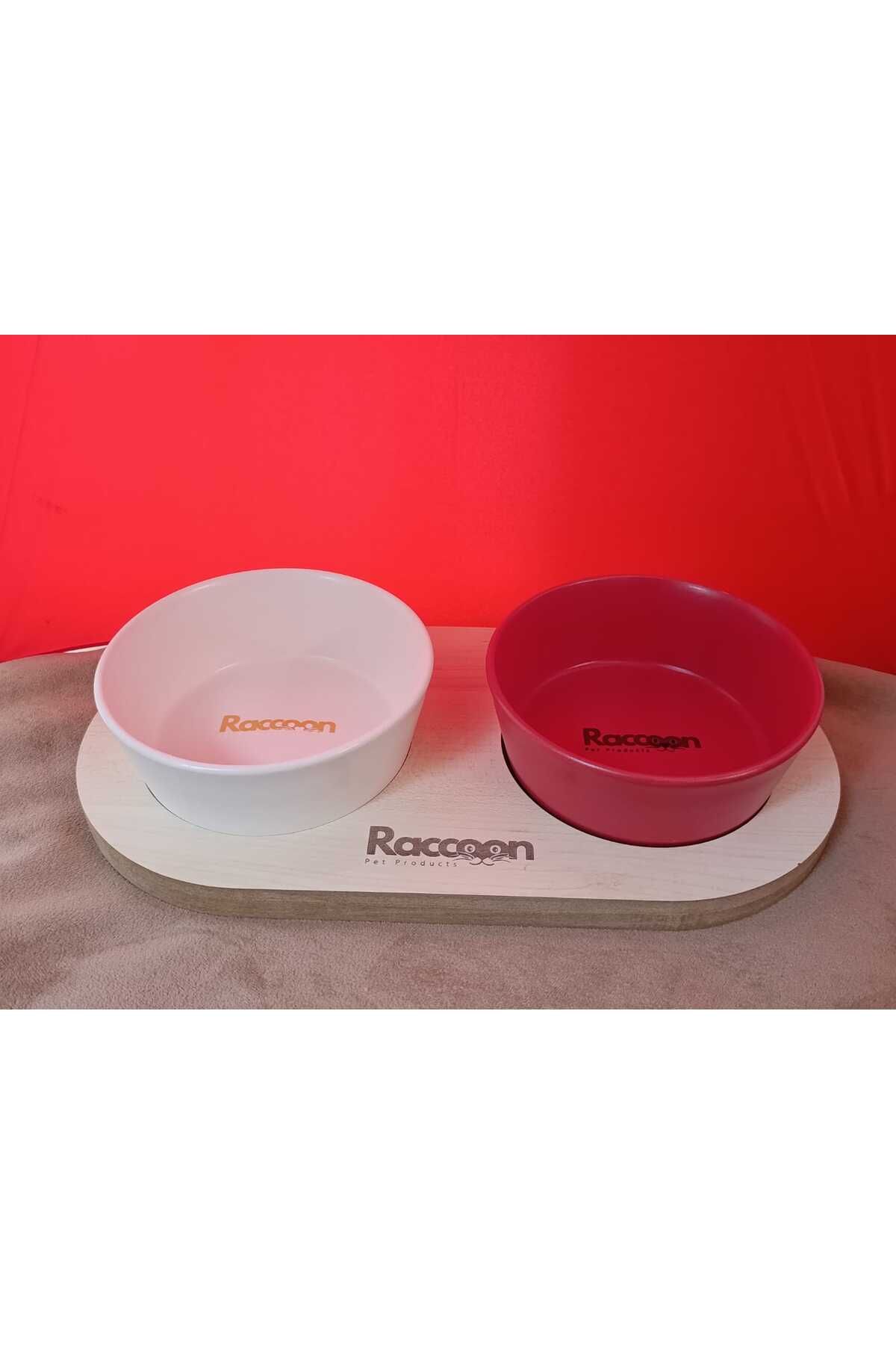 raccoon Zeus Seramik İkili Mama Kabı 400 Ml x 2