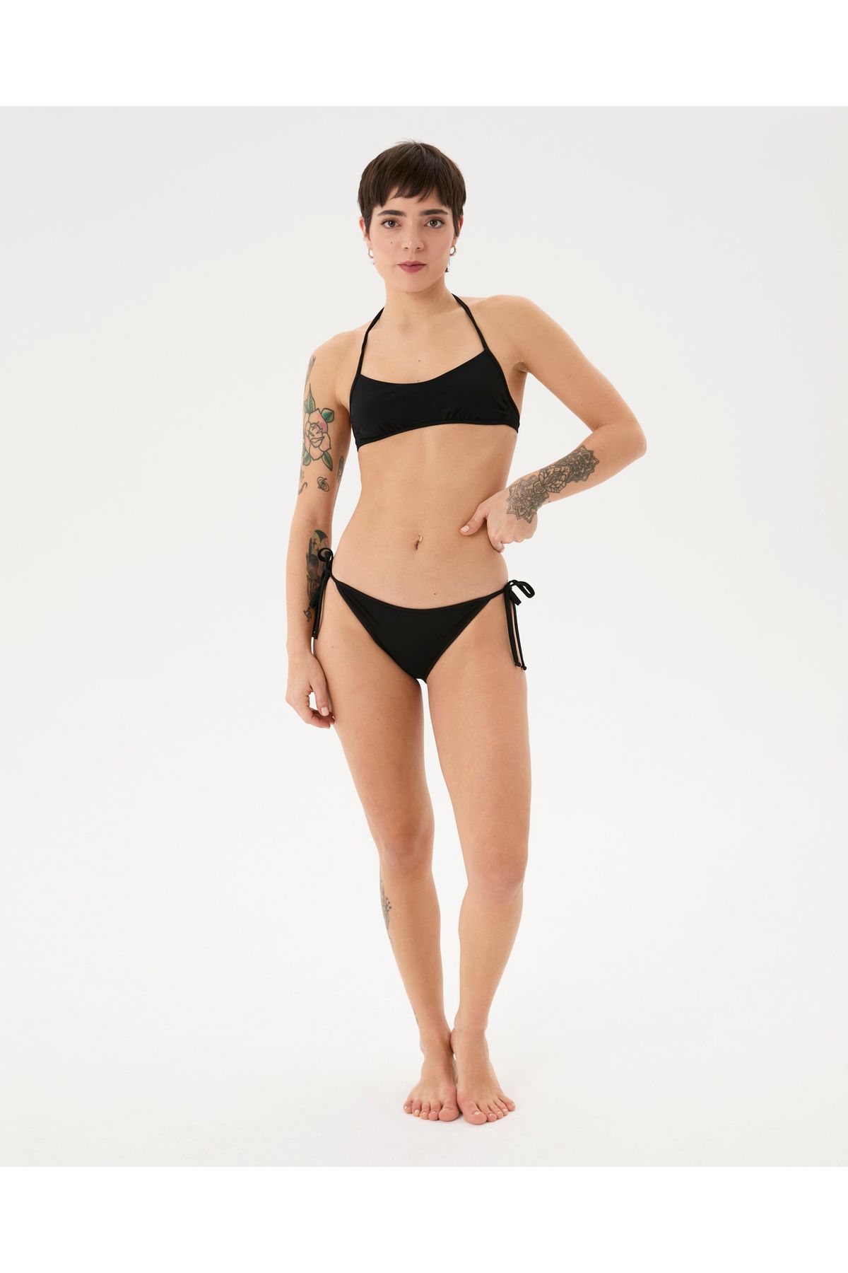 Ayma Active-Black Drawstring Bralet Bikini Bottom 4