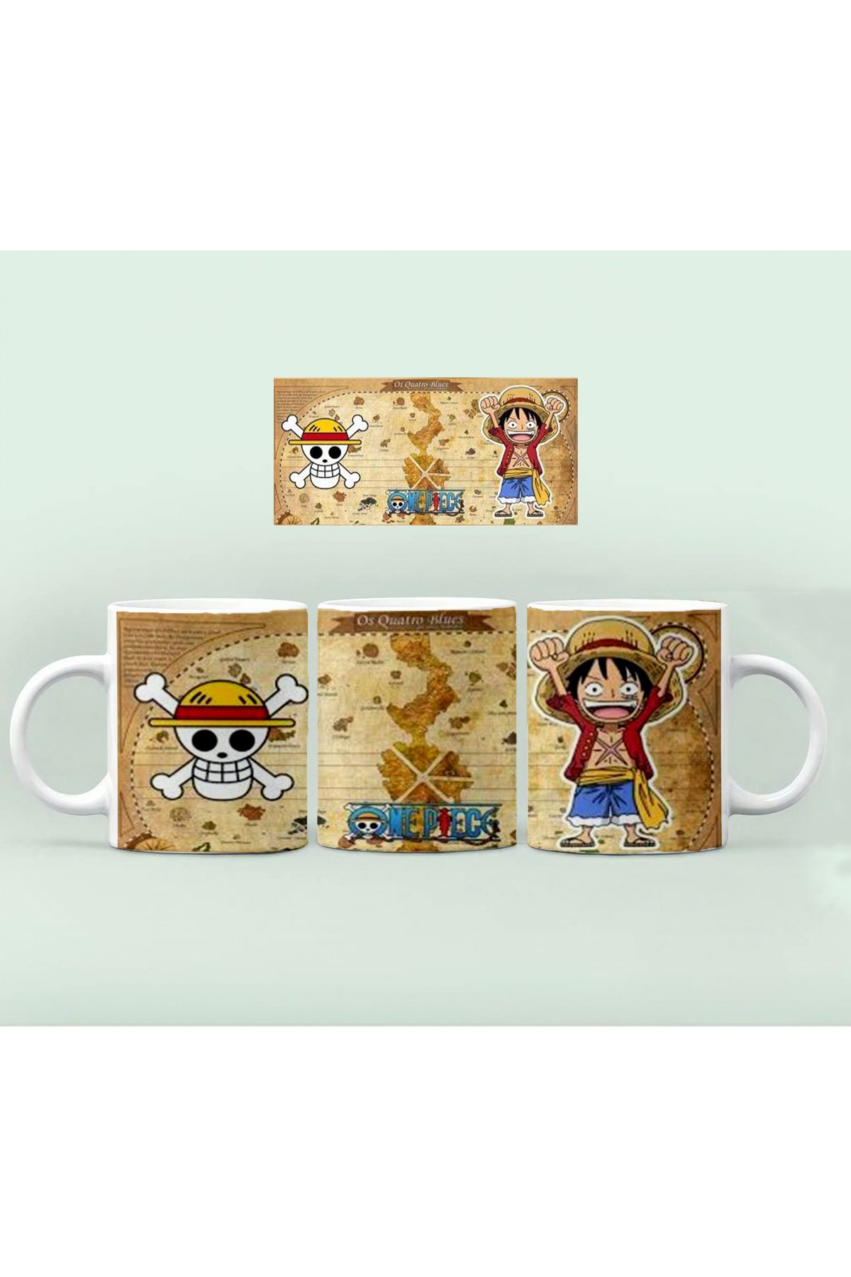 RHG Art Anime One Piece Baskılı Kupa BardakTasarımlı Baskılı Kupa Kahve Fincanı 300 ml