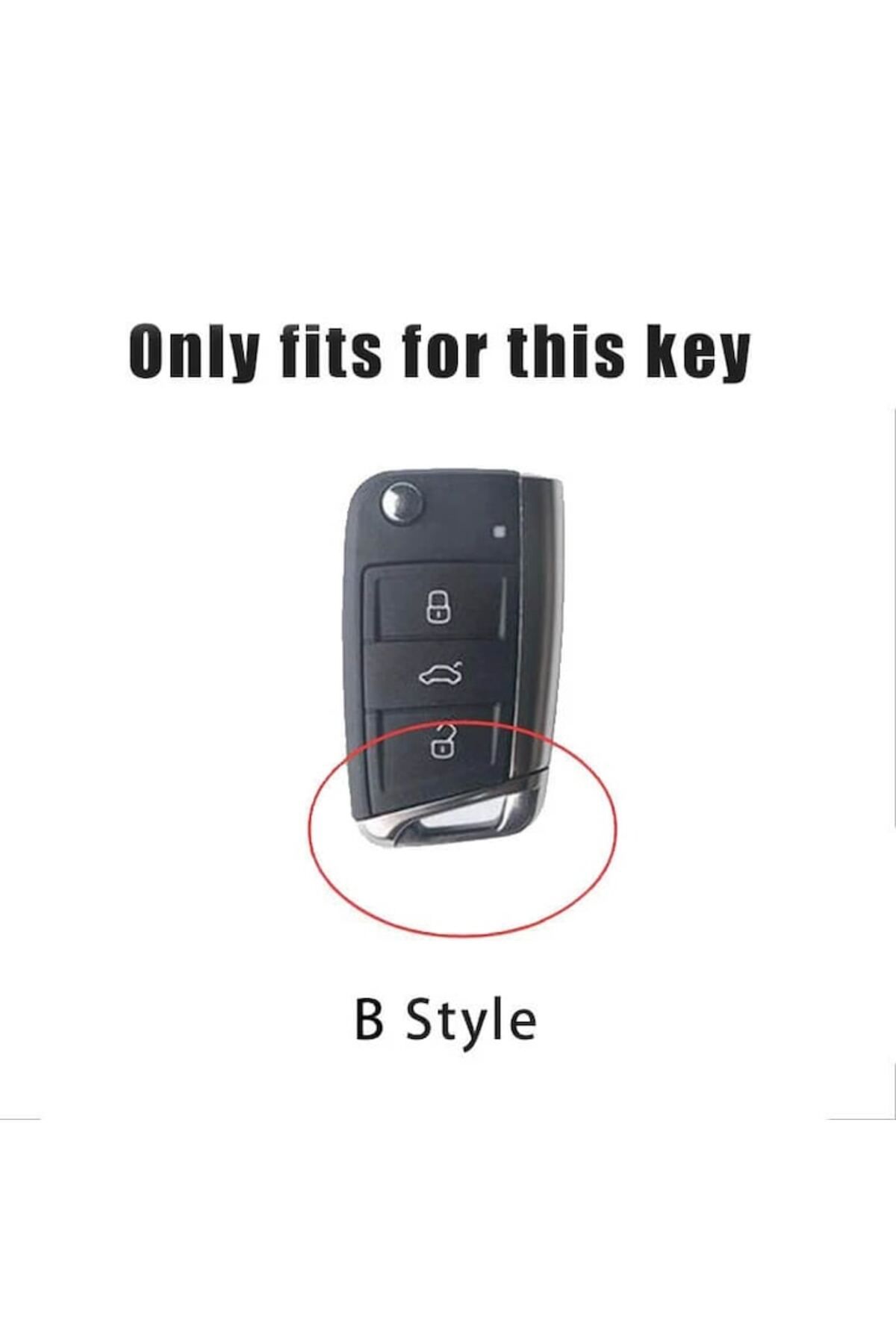 Xentech Light-Car Key Case and Keychain Set compatible with VW Volkswagen Golf 7 MK7 Tiguan MK2 T-roc T-cross 3