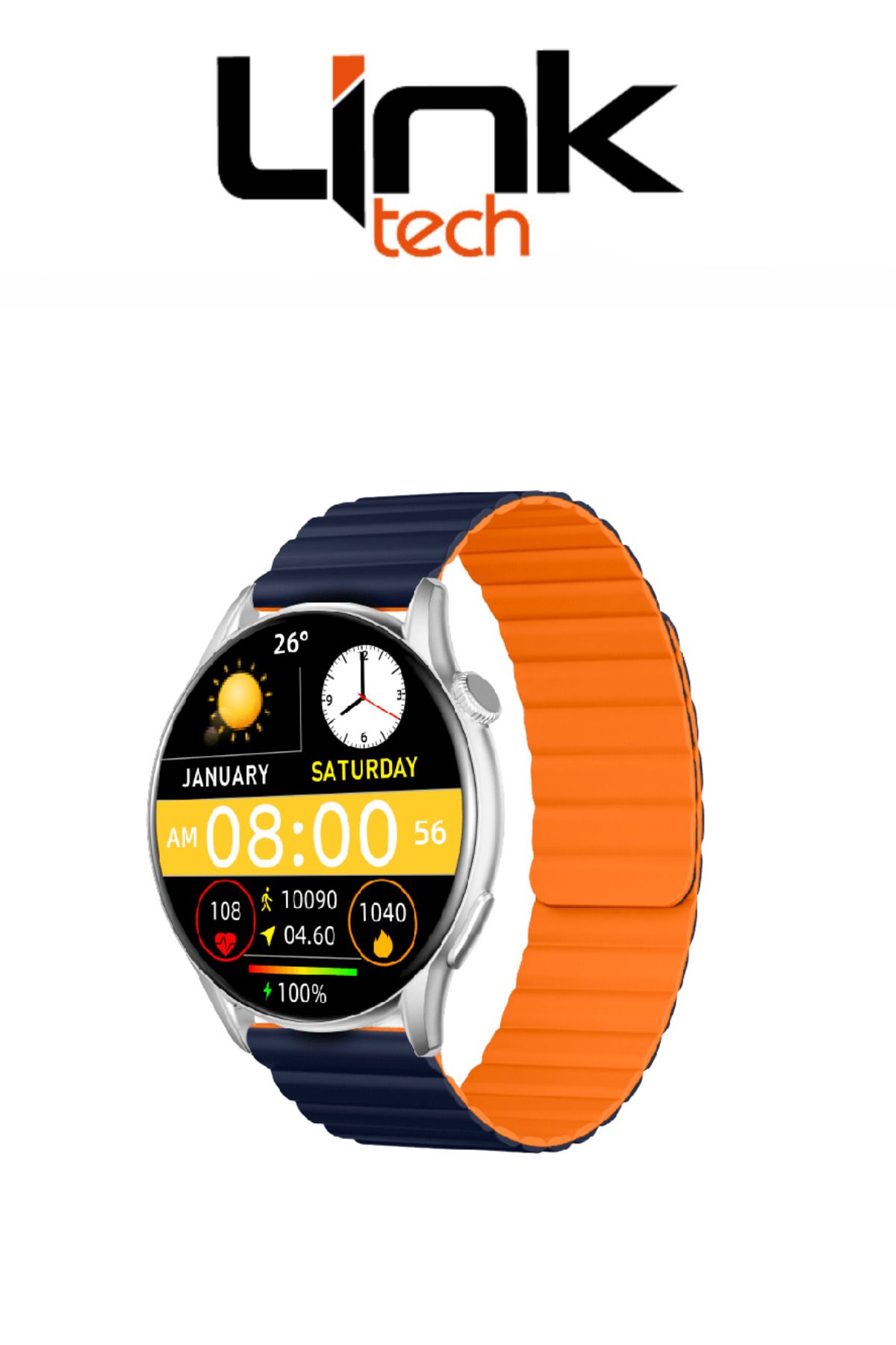 Linktech S104 Premium LT Watch 46mm Süper Amoled IP68 Suya Dayanıklı Akıllı Saat (KVK TÜRKİYE GARANTİLİ)