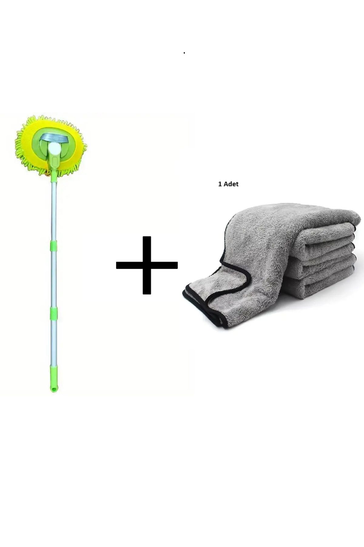 Trendpazarım Mikrofiber Oto Araba Yıkama Fırçası Mikrofiber Kurulama Havlusu Seti | Çizmez, Iz Bırakmaz