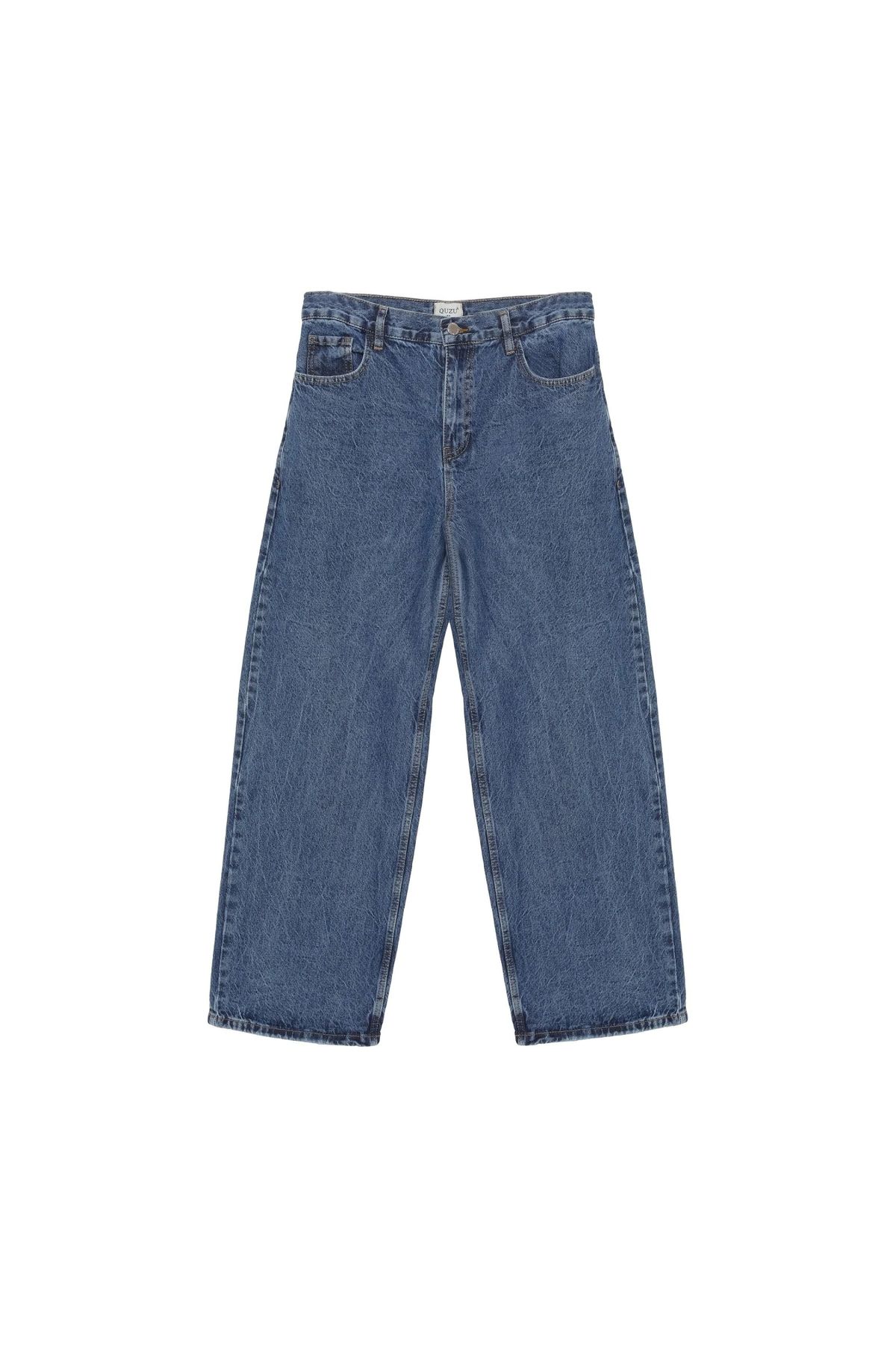 OllaCollection Paçası Yırtık Denim Pantolon Mavi