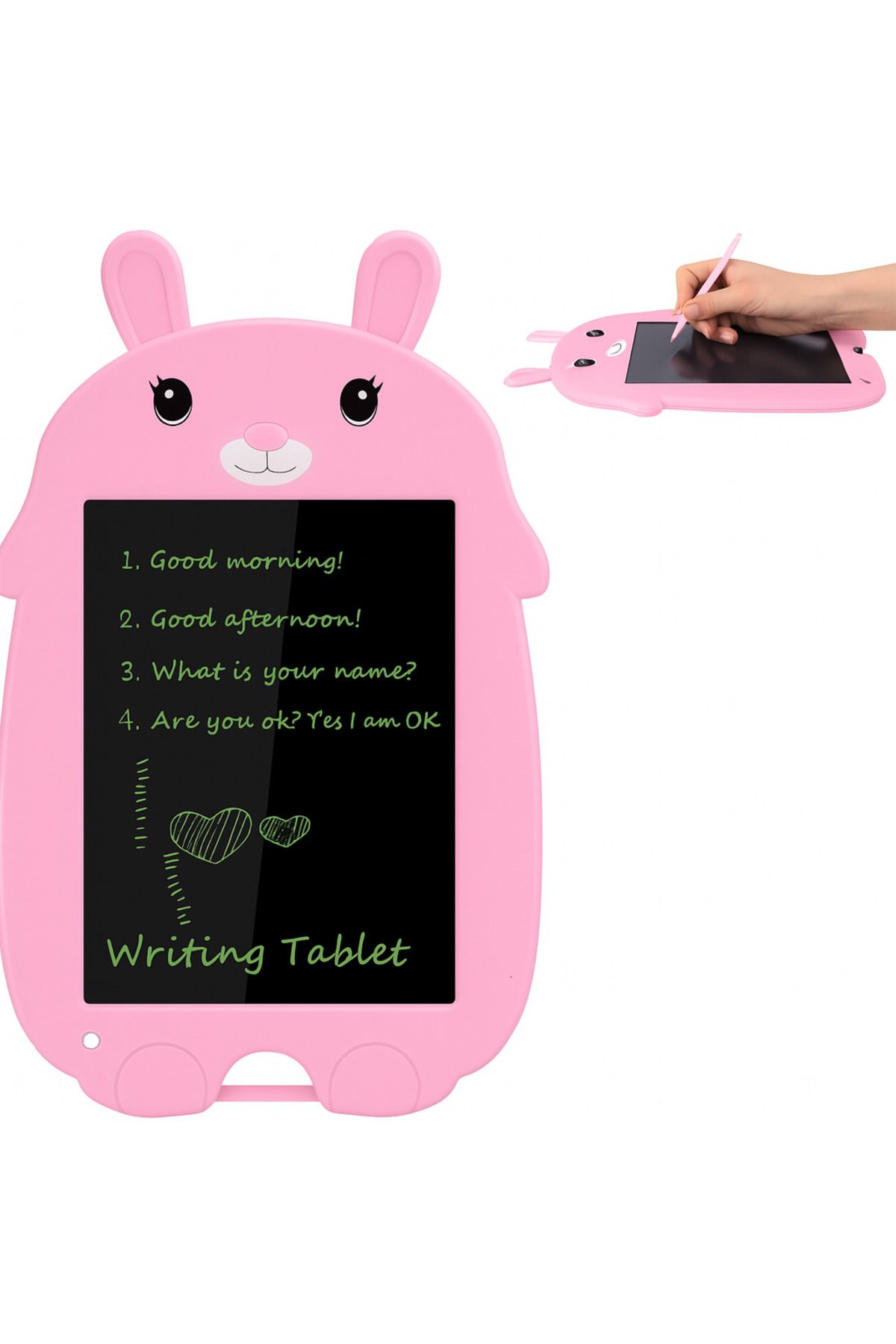 qasul 9 inç Pembe Grafik Tablet Öğrencilerin Taslakları için Hafif ABS Pembe tavşan Çocuk Okul İş Aile