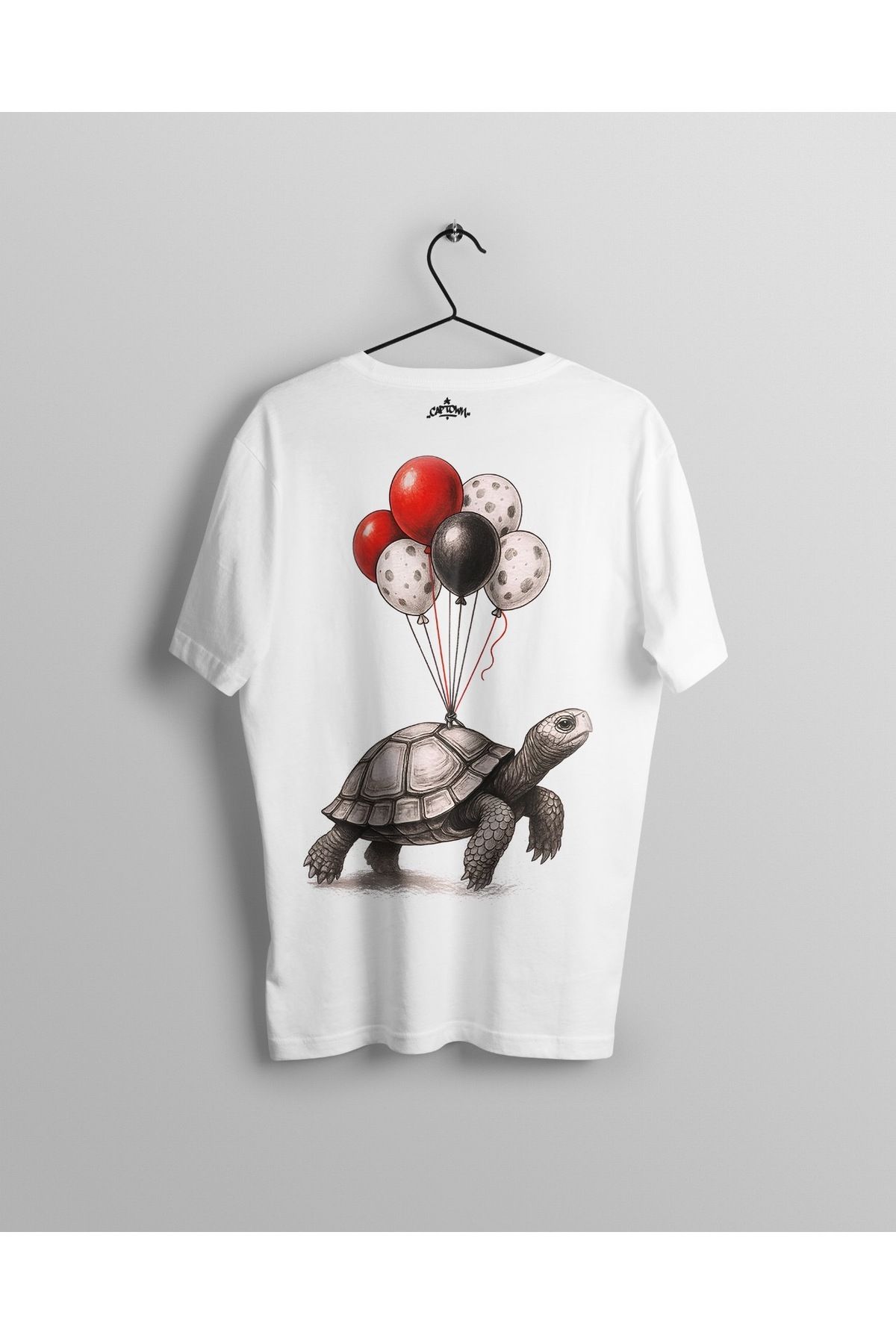 Ct Erkek Oversize Baskılı T-Shirt - Fly Turtle