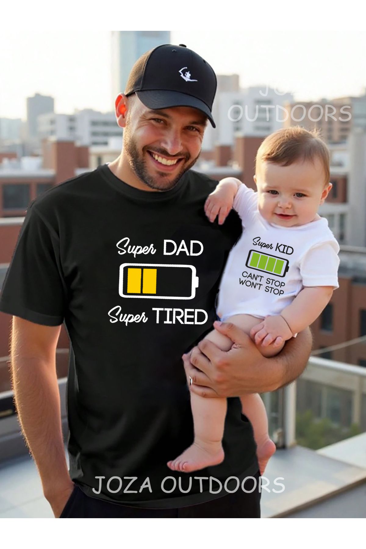 Jobia Outdoors Battery Batarya Baskılı Oversize Tshirt Anne & Baba & Çocuk Kız-Erkek Kombini ( TEK ÜRÜN FİYATIDIR )