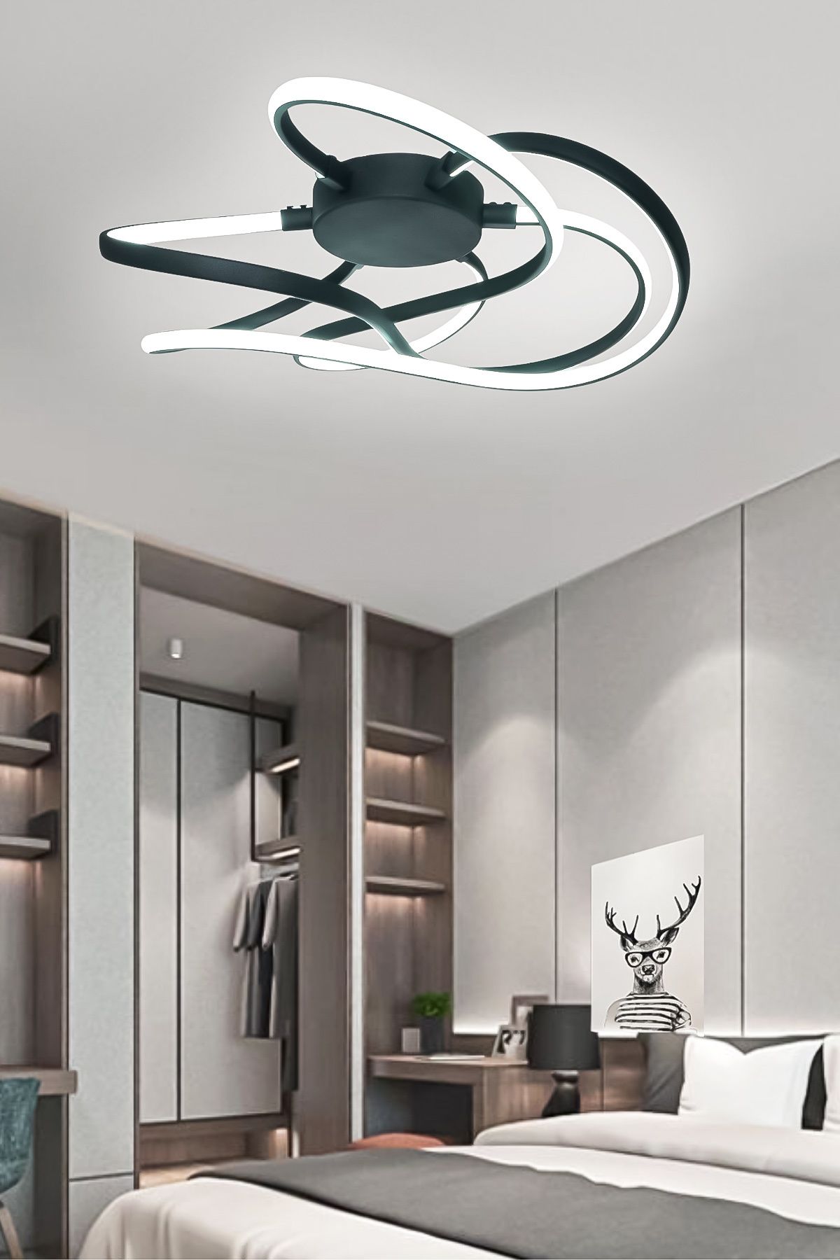 Turanconcept Oktopus Modern Tasarım Dekoratif Enerji Tasarruflu Led Aivze Oturma Odası Yatak Odası Mutfak