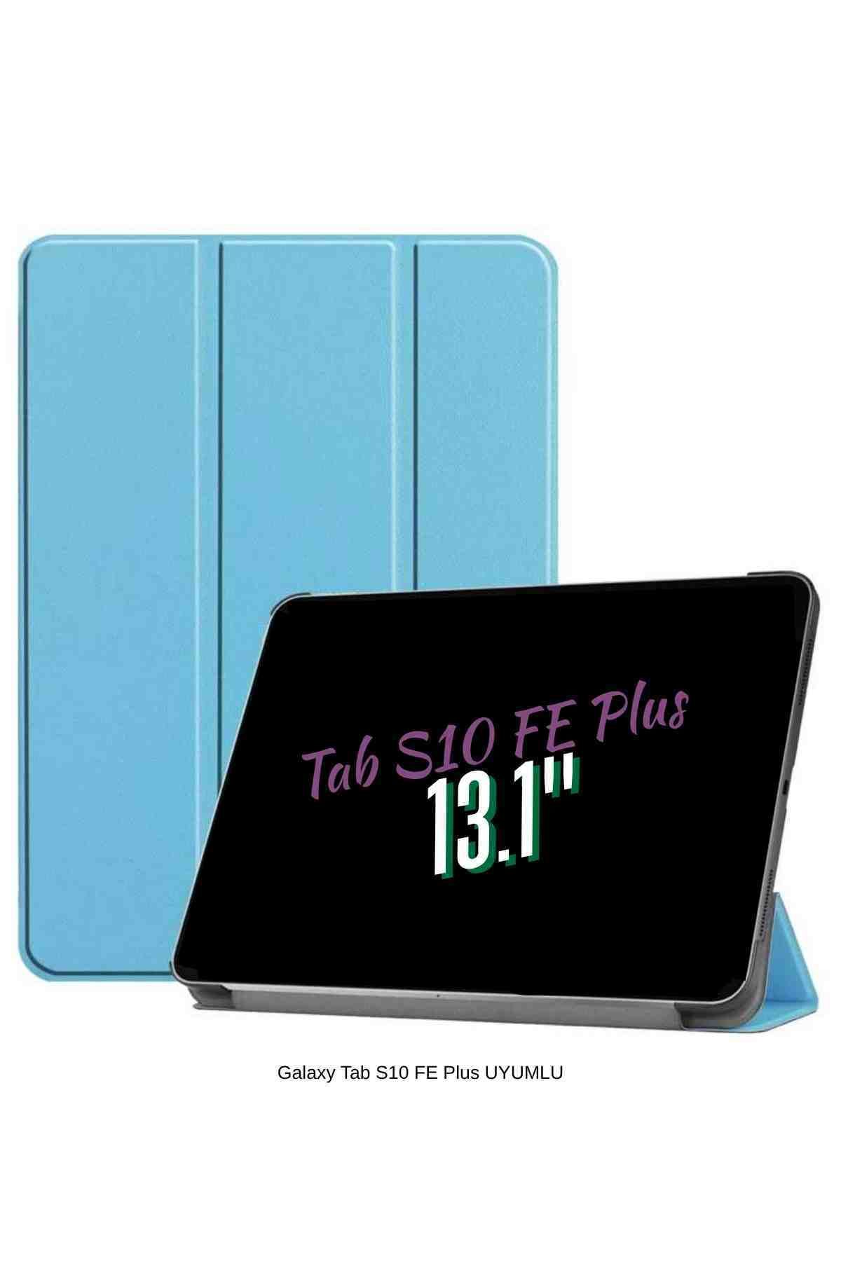 Fuchsia Galaxy Tab S10 FE Plus Uyumlu 13.1" Katlanabilen Standlı Smart Cover Akıllı Tablet Kılıfı