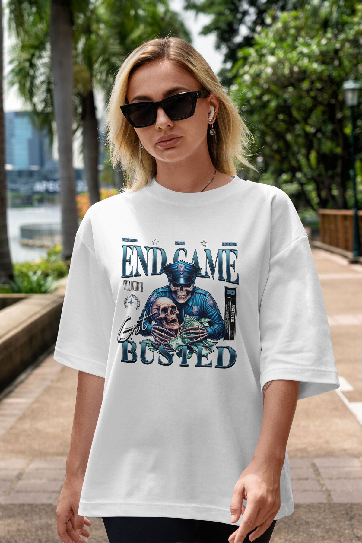 ELFAMİ Unisex Erkek/Kadın END GAME Renkli Özel Baskılı Oversize Pamuklu Bisiklet Yaka T-Shirt Tişört