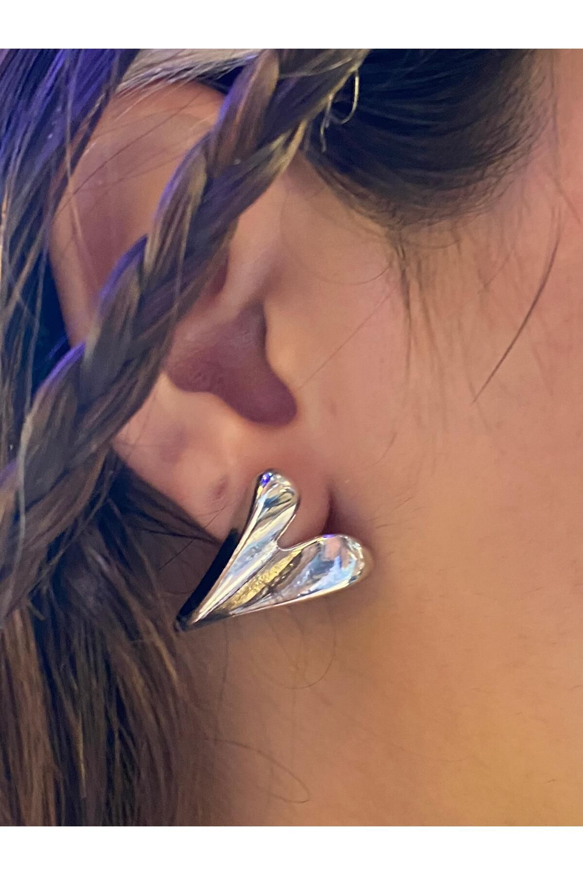 ekbyz Küpe Gold Keskin Kalp