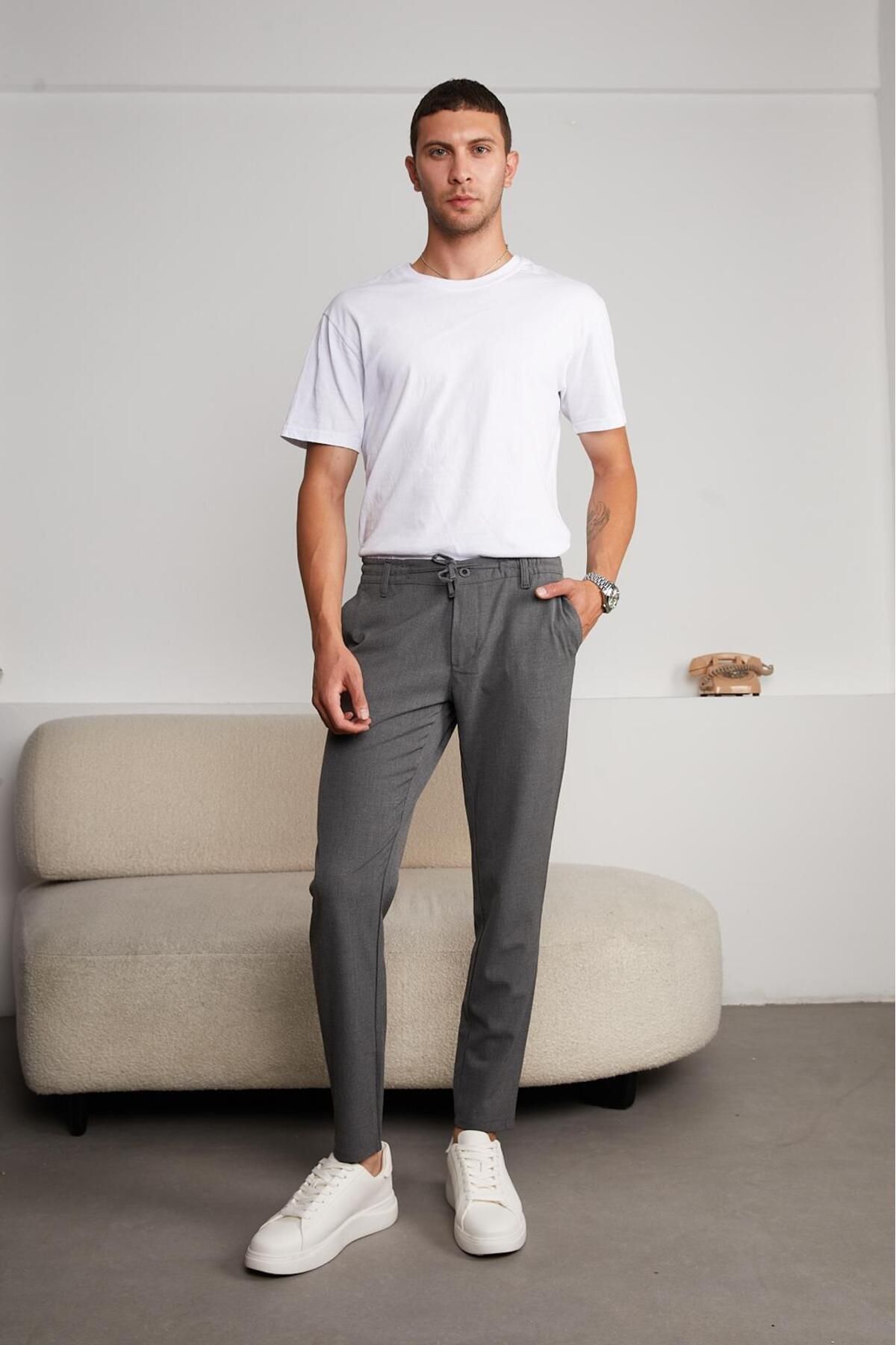 HA-KA GİYİM Erkek Yeni Sezon Jogger Pantolon Lastikli Bel Likralı Kordonlu Slim
