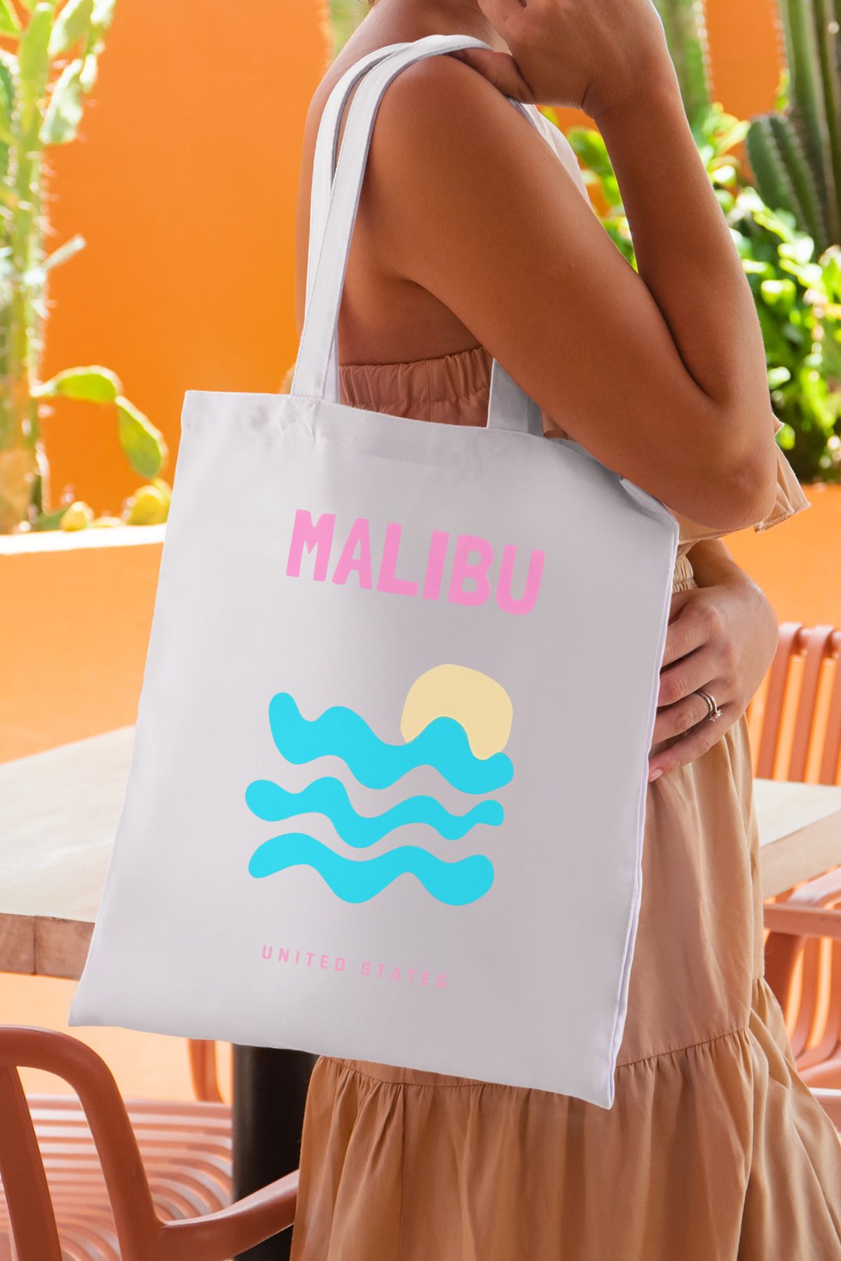 SevindirenŞeyler Malibu Baskılı Bez Çanta Tote Bag