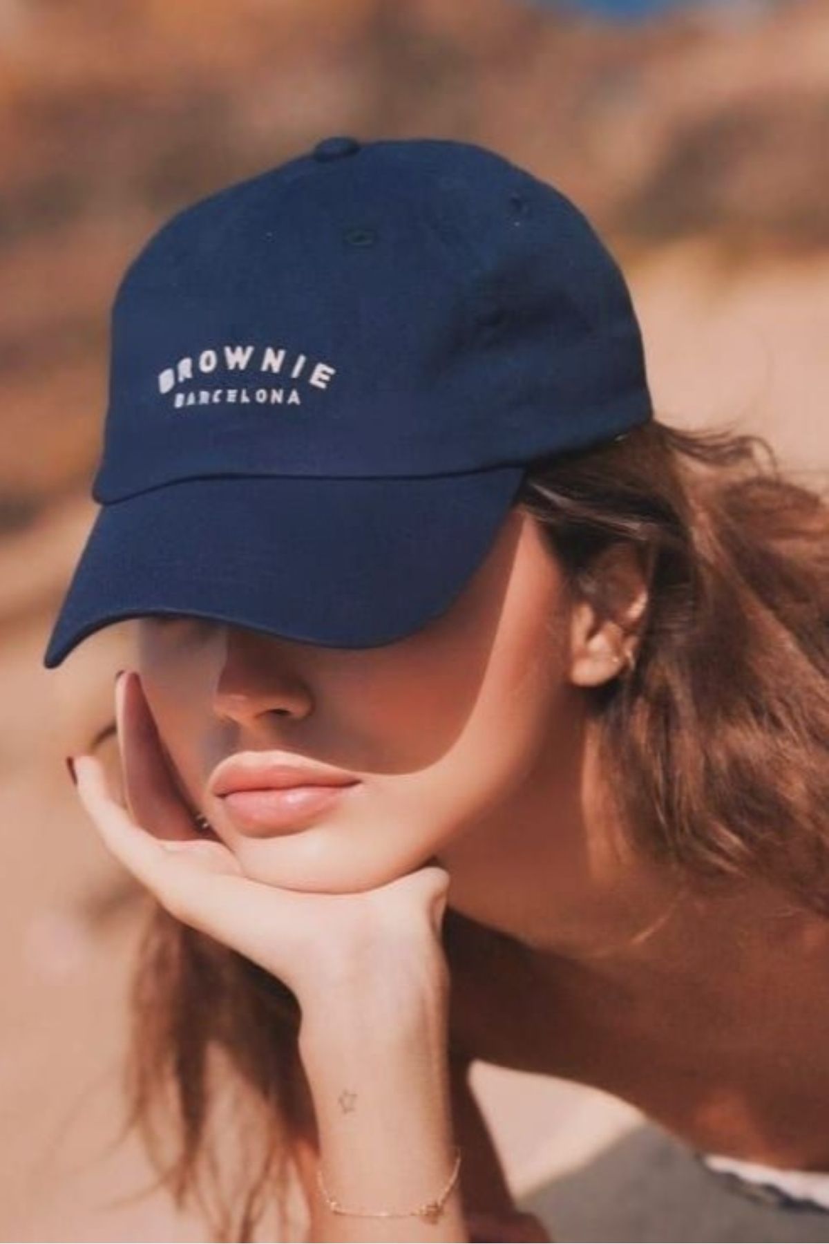 caxis Brownıe Baskılı Lacivert Unisex Model Ayarlanabilir Çırtlı Şapka